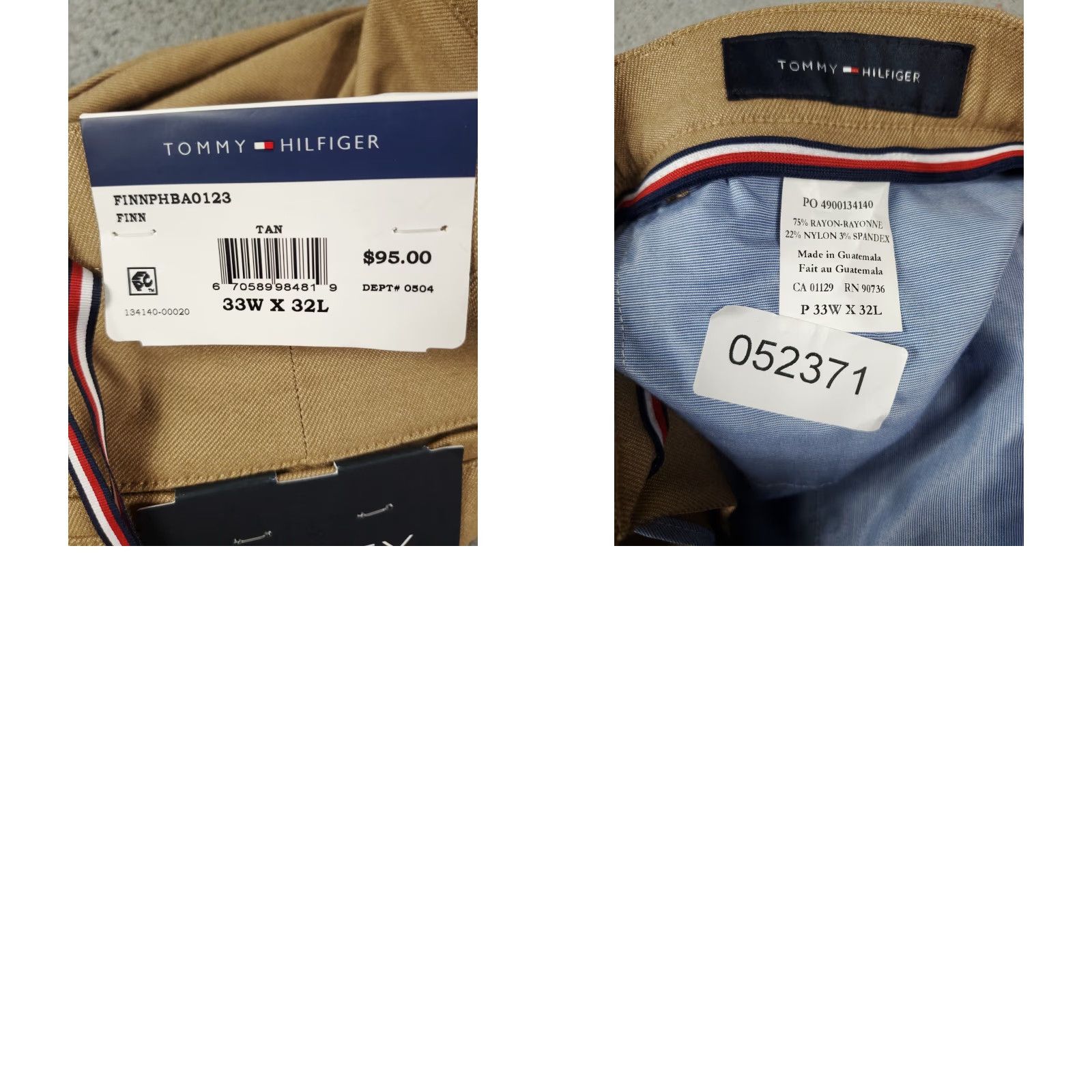 Tommy Hilfiger Tommy Hilfiger Pants Mens 33x32 Blue Chino Flat Front Dress Slacks Size US 33 - 8 Thumbnail