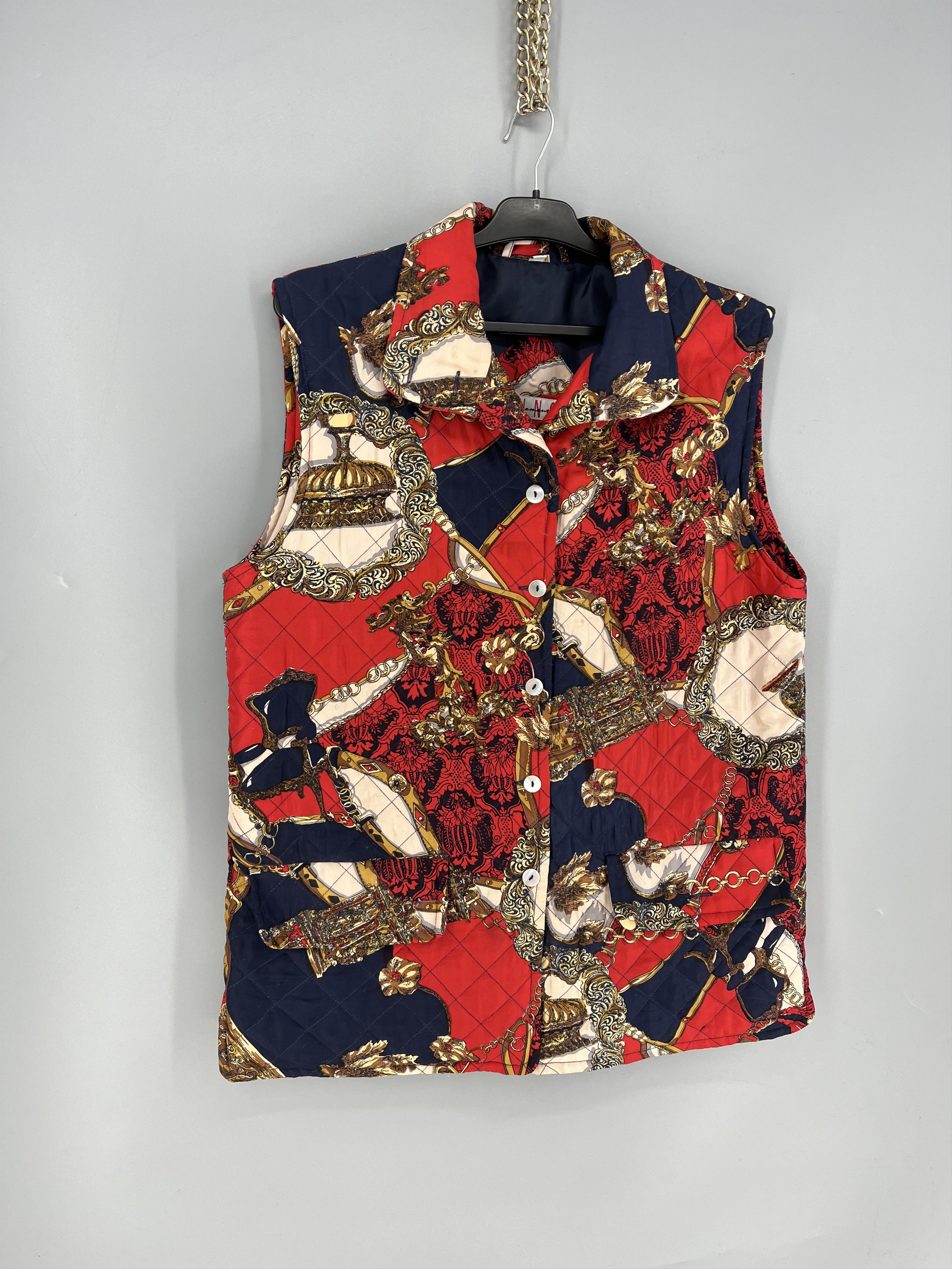 Vintage Vintage U No Quilted Baroque Print Vest Waistcoat Size 40 Size M / US 6-8 / IT 42-44 - 3 Thumbnail