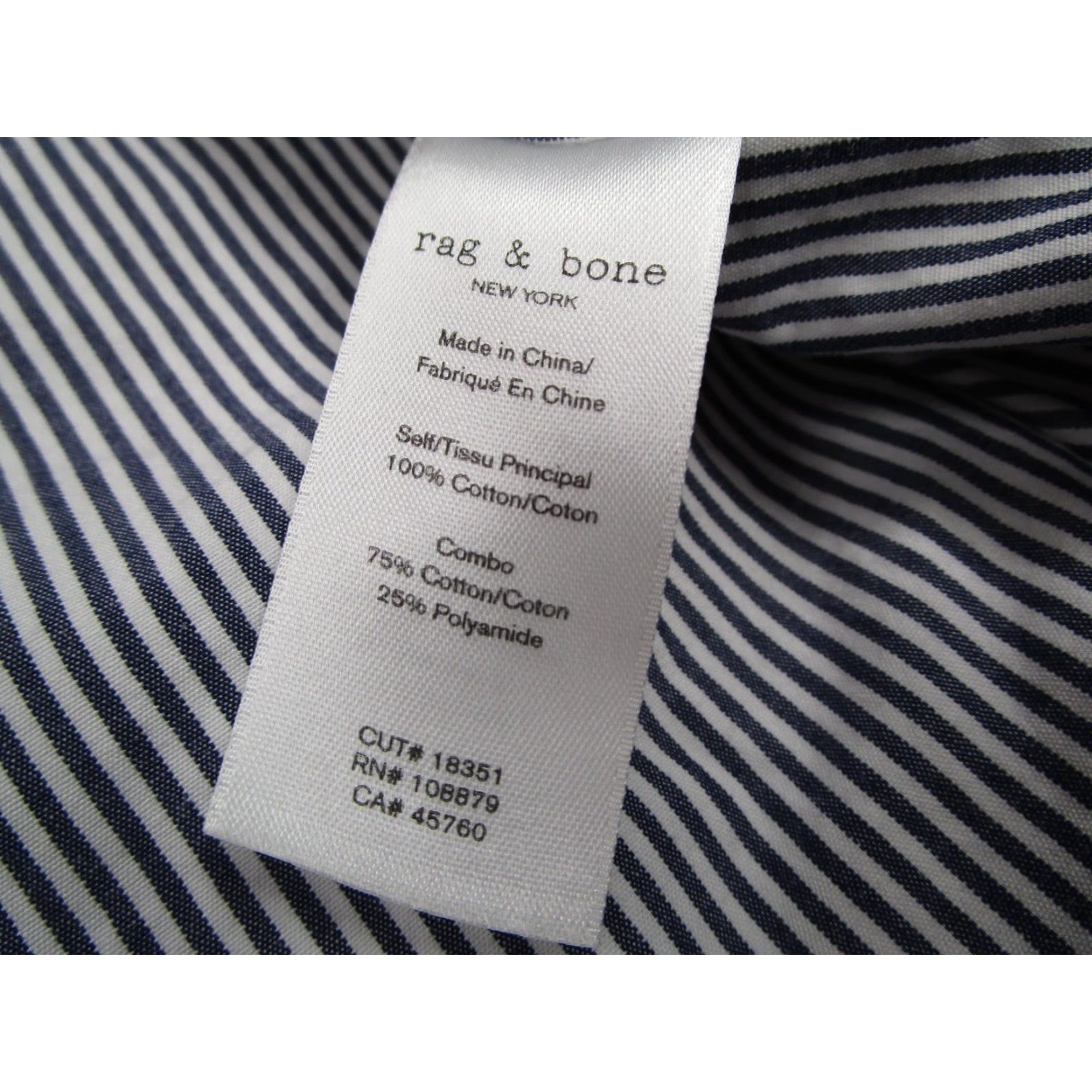 Rag & Bone RAG & BONE Men's Medium Multicolor Striped Long Sleeve Button-Up Shirt Slim Fit Casual Size US M / EU 48-50 / 2 - 4 Thumbnail
