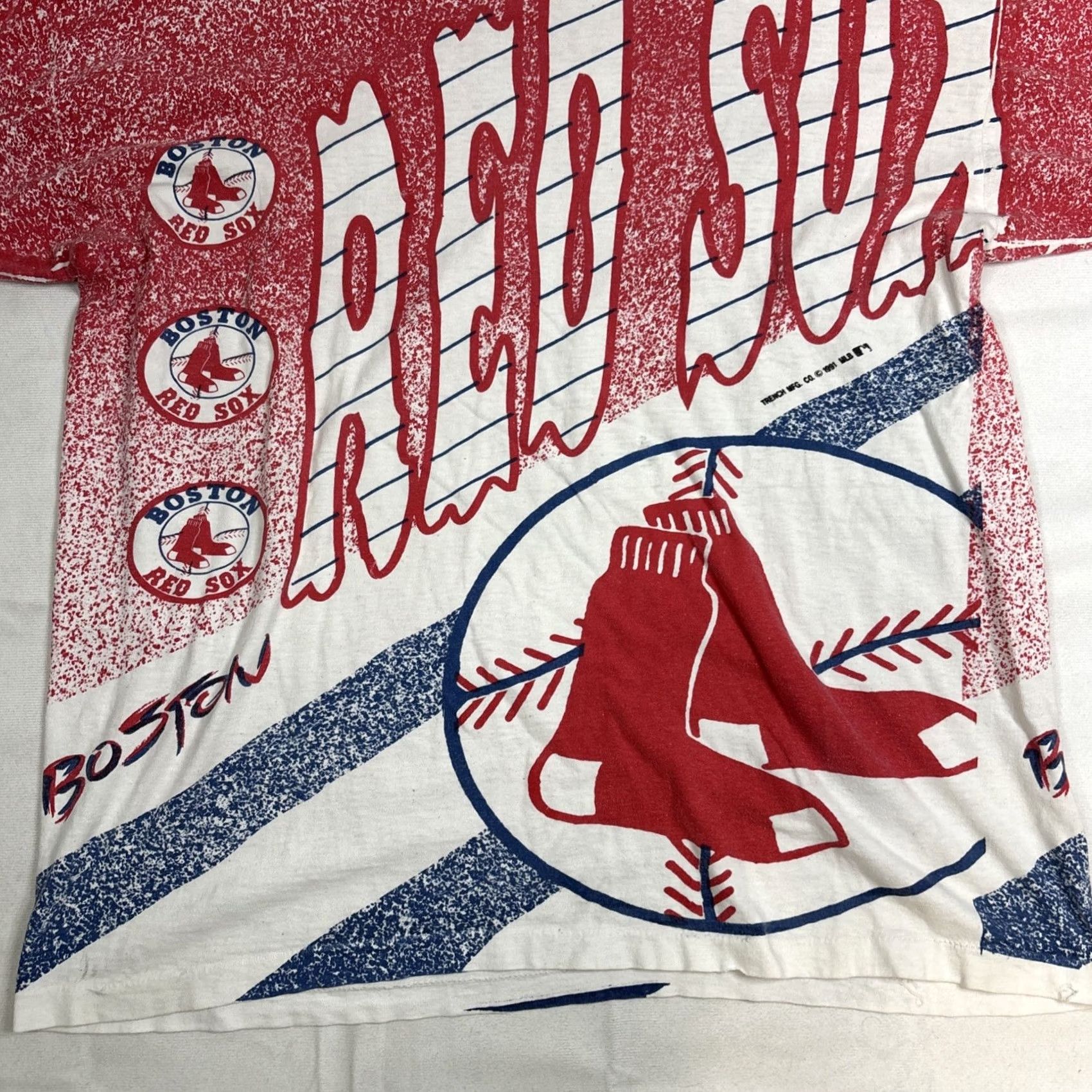 Vintage America’s Favorites Boston Red Sox AOP Graphic 1991 Single Stitch T Shirt Men M Red Mens T-Shirt M Size US M / EU 48-50 / 2 - 2 Thumbnail