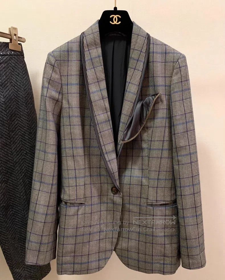 Brunello Cucinelli Brunello Cucinelli Classic Plaid Blazer Size S / US 4 / IT 40 - 2 Thumbnail