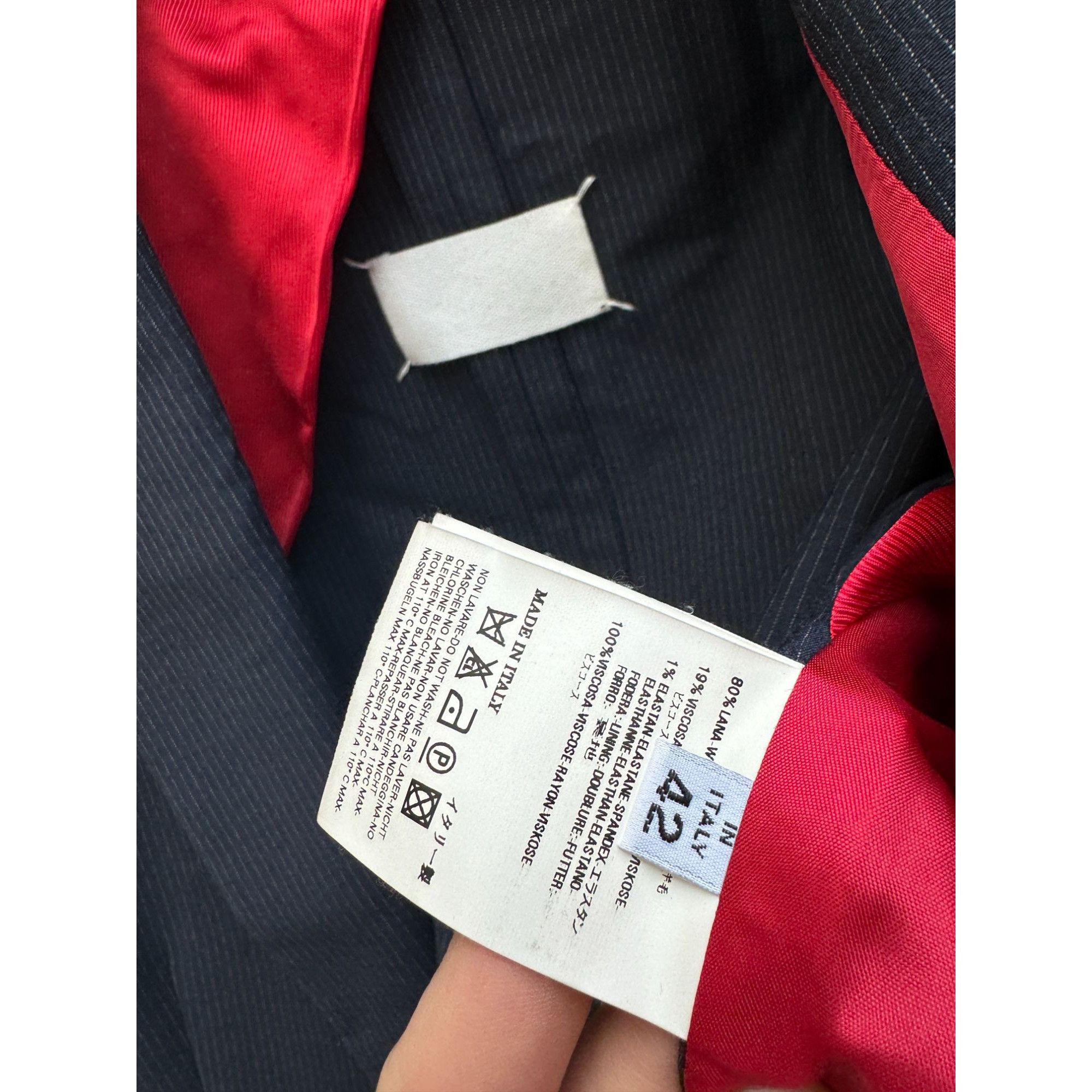 Maison Margiela SS 2008 Navy Wool Striped Blazer Jacket Size M / US 6-8 / IT 42-44 - 7 Thumbnail