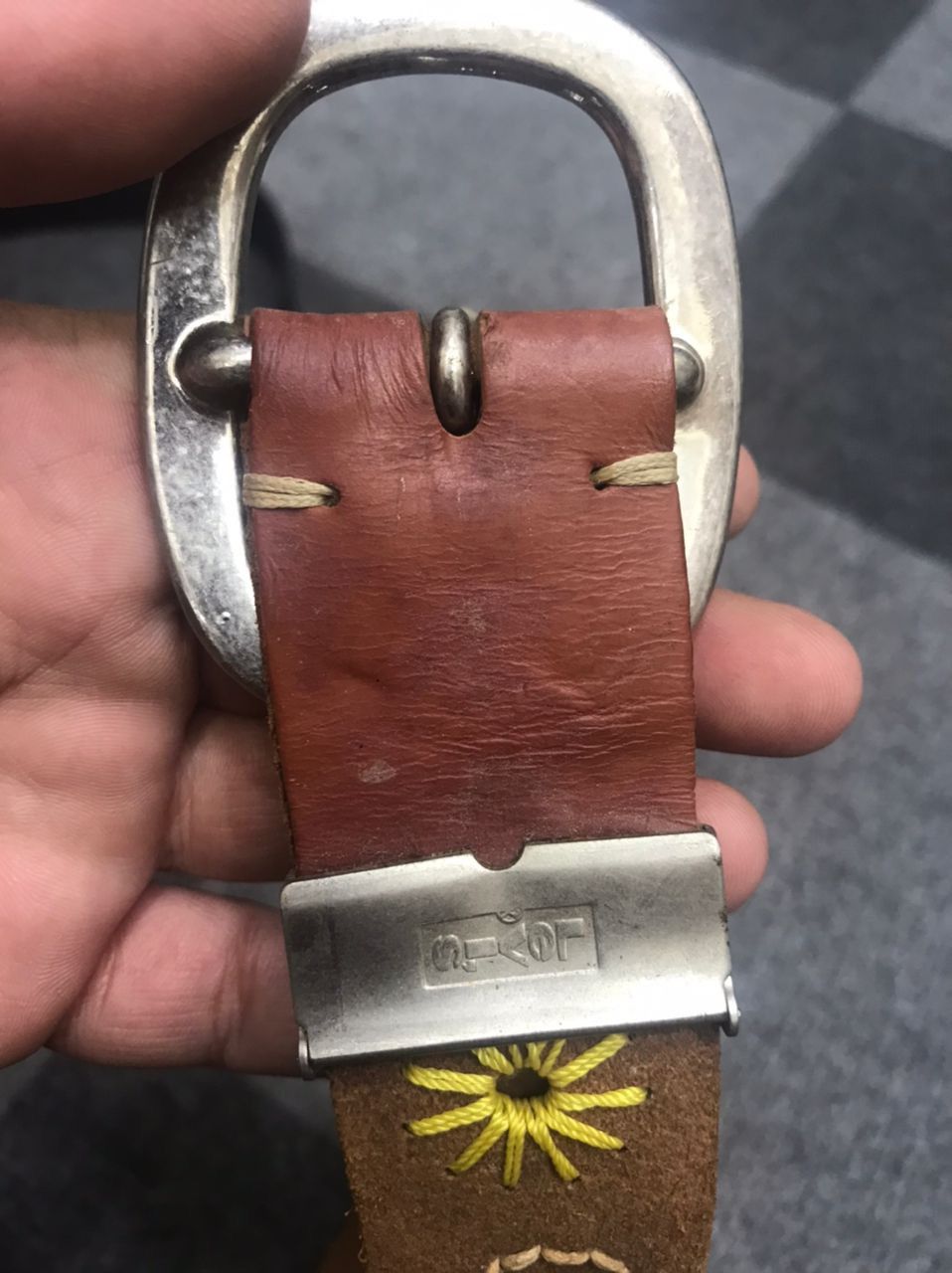 Levi's × Vintage Levis Leather Belt with Floral Stitch Size ONE SIZE - 8 Thumbnail