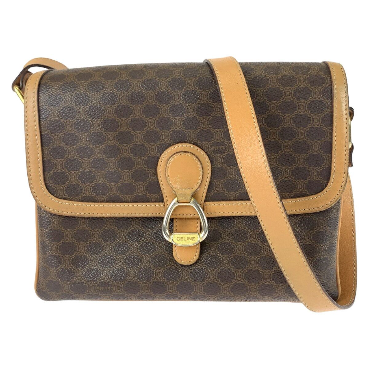 Celine Celine Macadam Pvc Shoulder Bag Canvas Crossbody Bag in Brown, Women's