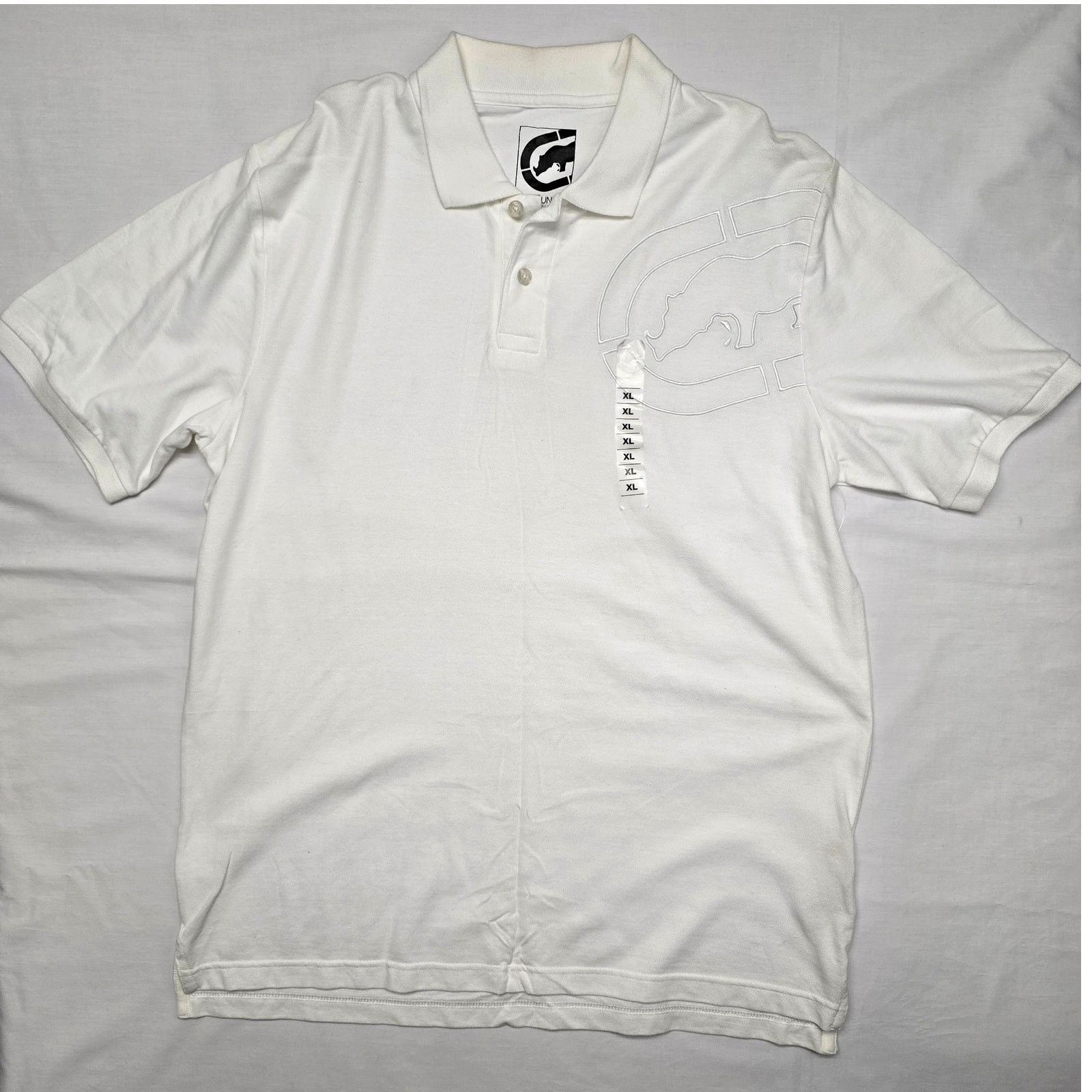 Ecko Unltd. Y2K Ecko Unltd Polo XL White Streetwear Embroiderd Shirt Size US XL / EU 56 / 4 - 1 Thumbnail