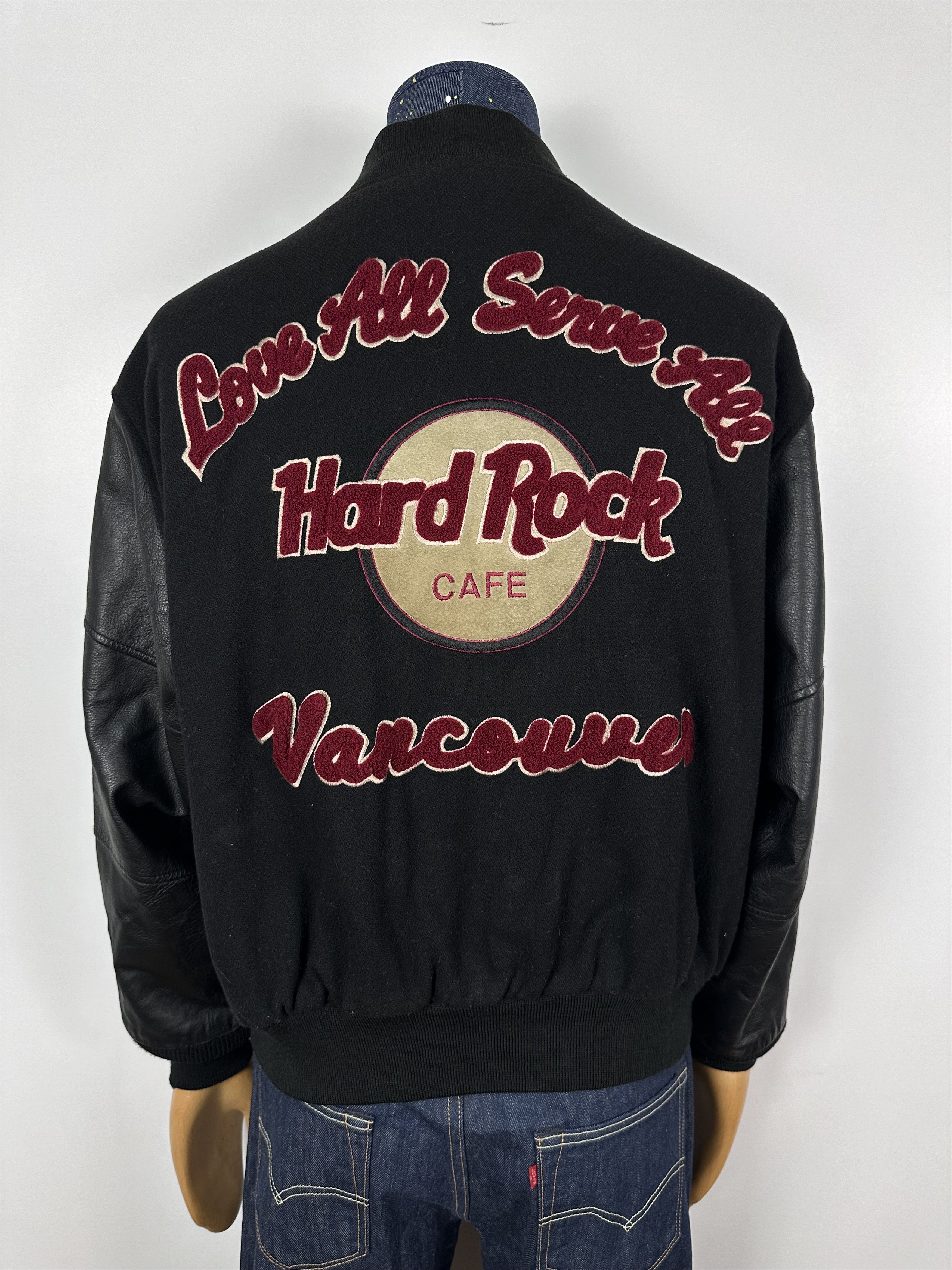 Grailed × Hard Rock Cafe × Vintage Hard Rock Cafe Varsity Bomber Jacket Vancouver Wool Leather Size US L / EU 52-54 / 3 - 1 Thumbnail