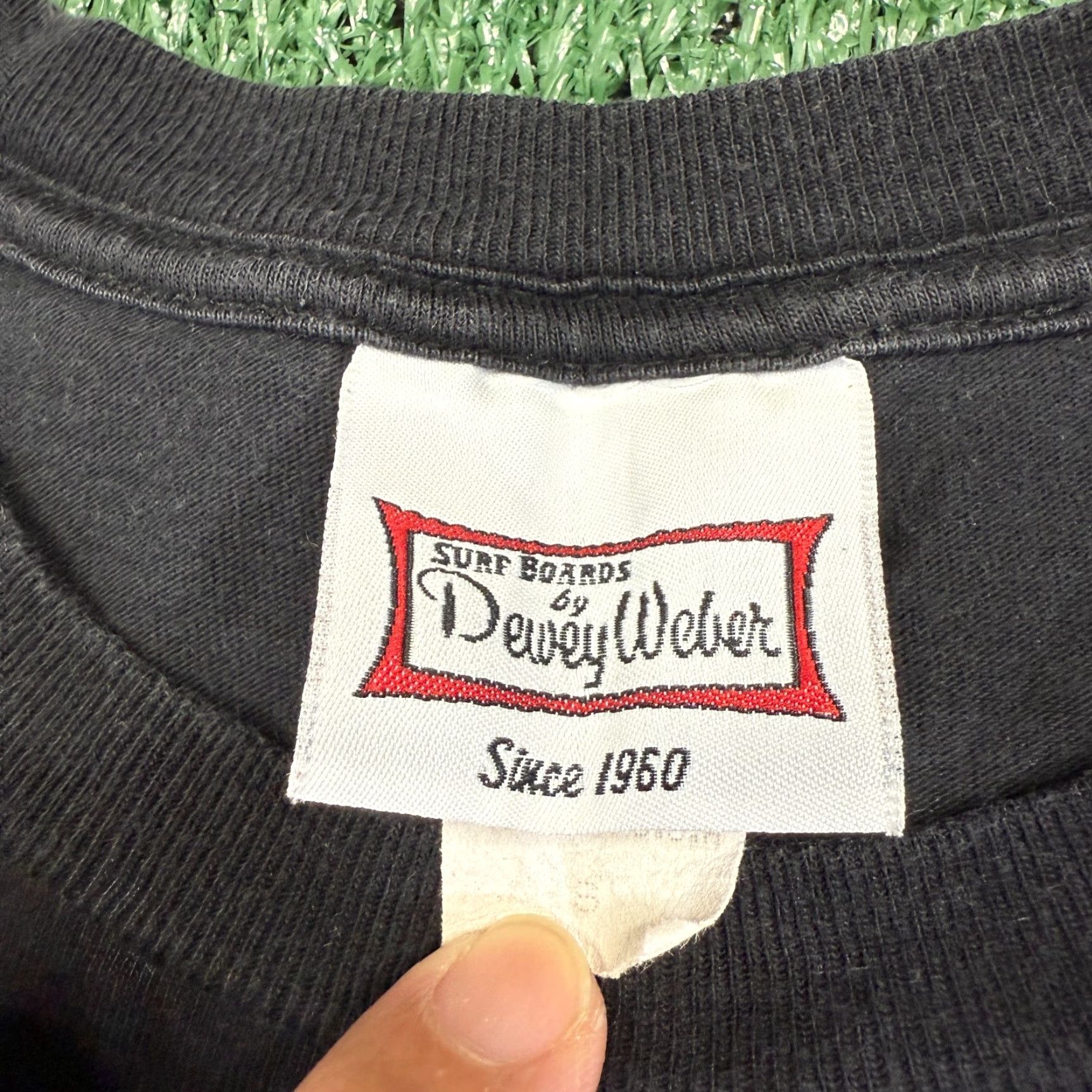 Vintage VINTAGE Dewey Weber Surf Shirts Men S Black Short Sleeve T-Shirt 90s Surfing Graphic Print Size US S / EU 44-46 / 1 - 4 Thumbnail