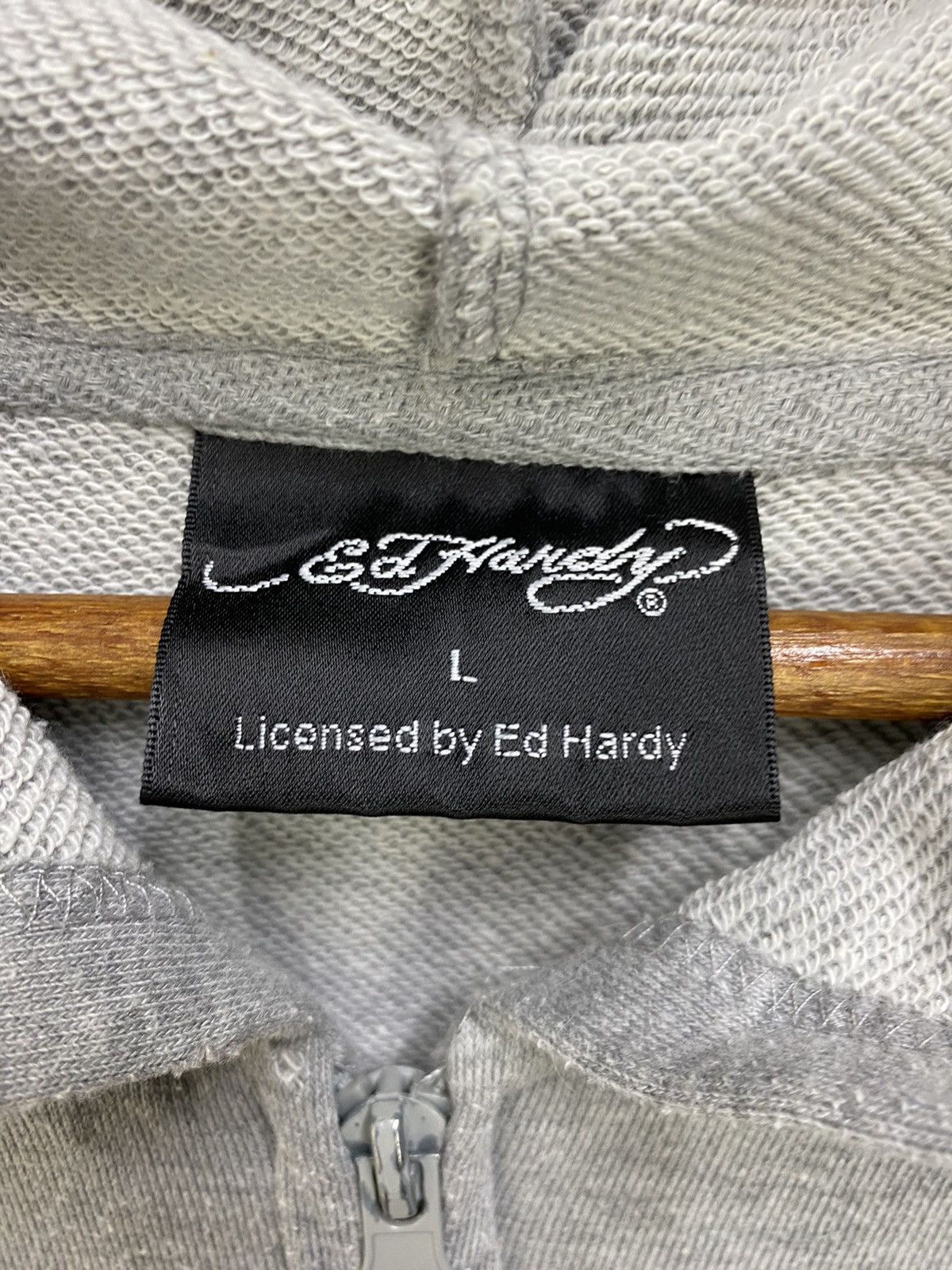 Ed Hardy Vintage Y2k Ed Hardy Hoodie Light Cotton Gray Zip Up Size L Size US L / EU 52-54 / 3 - 8 Thumbnail