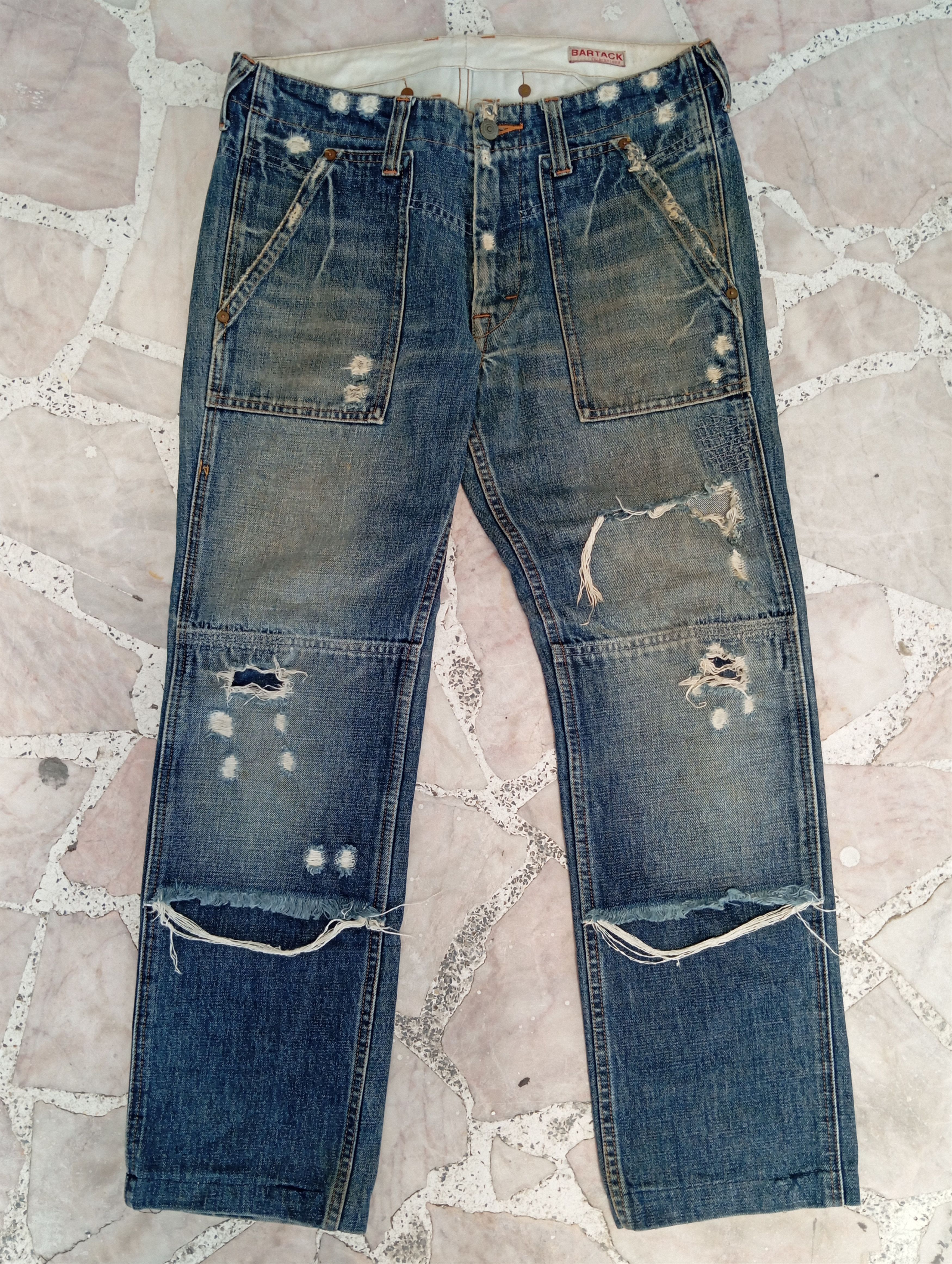 Other Denim Carpenter Distressed Denim with back buckle Size US 31 - 2 Thumbnail