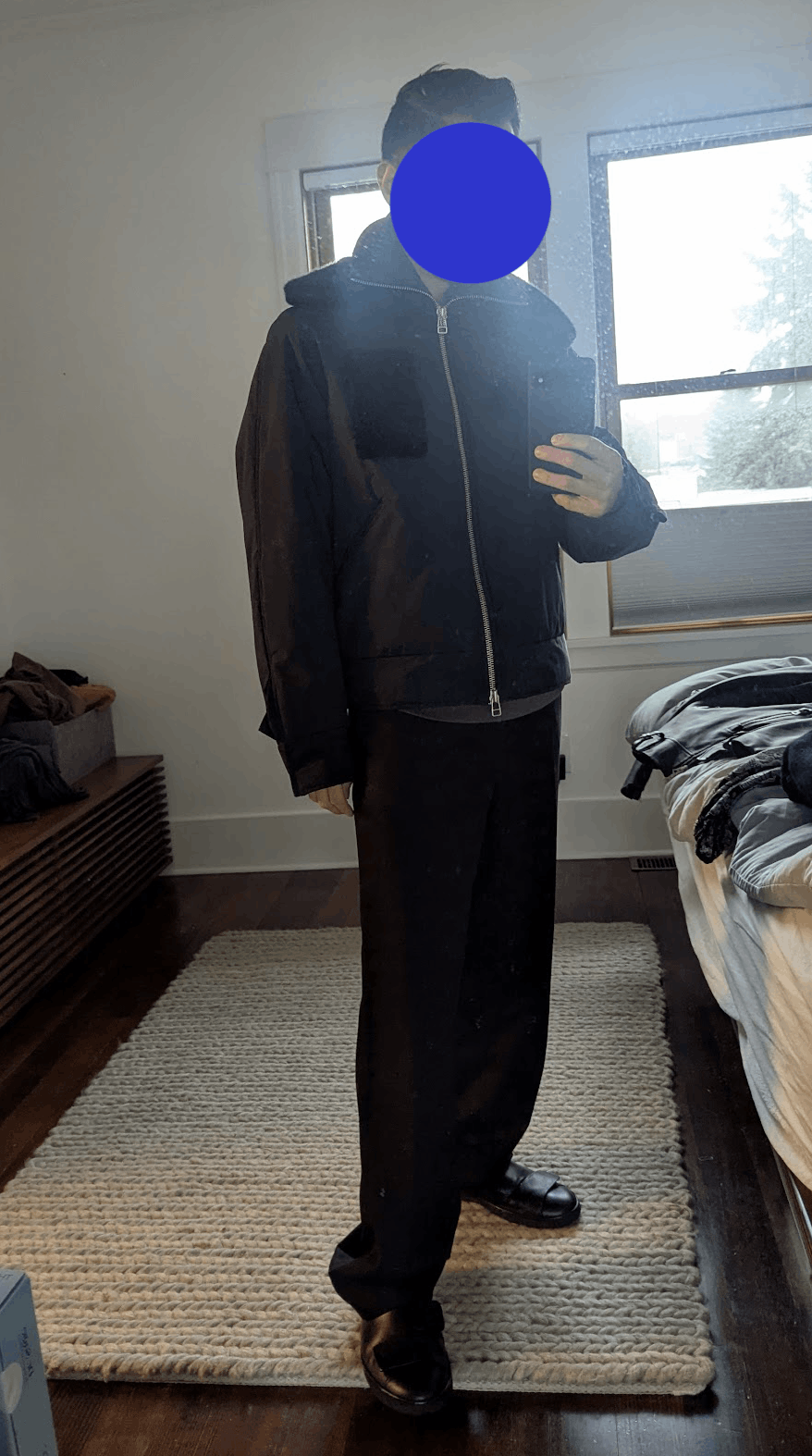 Tonsure Bomber jacket with fur collar and patch Size US L / EU 52-54 / 3 - 6 Thumbnail