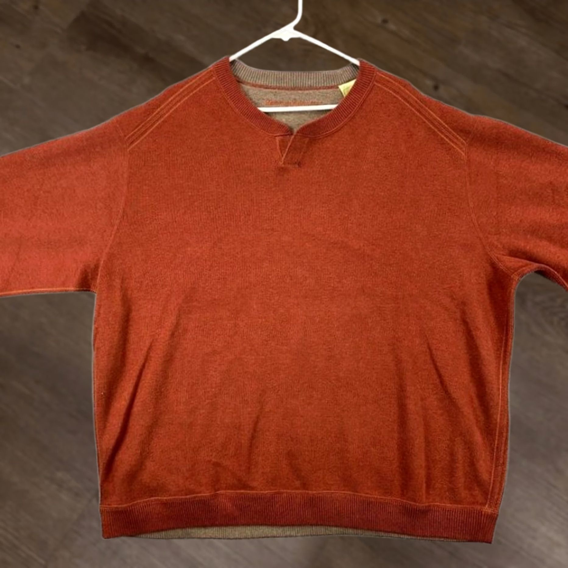 Tommy Bahama Tommy Bahama Crew Neck Sweater Mens 2XL Rusty Brown Pullover Extra Soft Knit Cotton Solid Crew Neck Adult Big & Tall Mens Size US XXL / EU 58 / 5 - 1 Thumbnail
