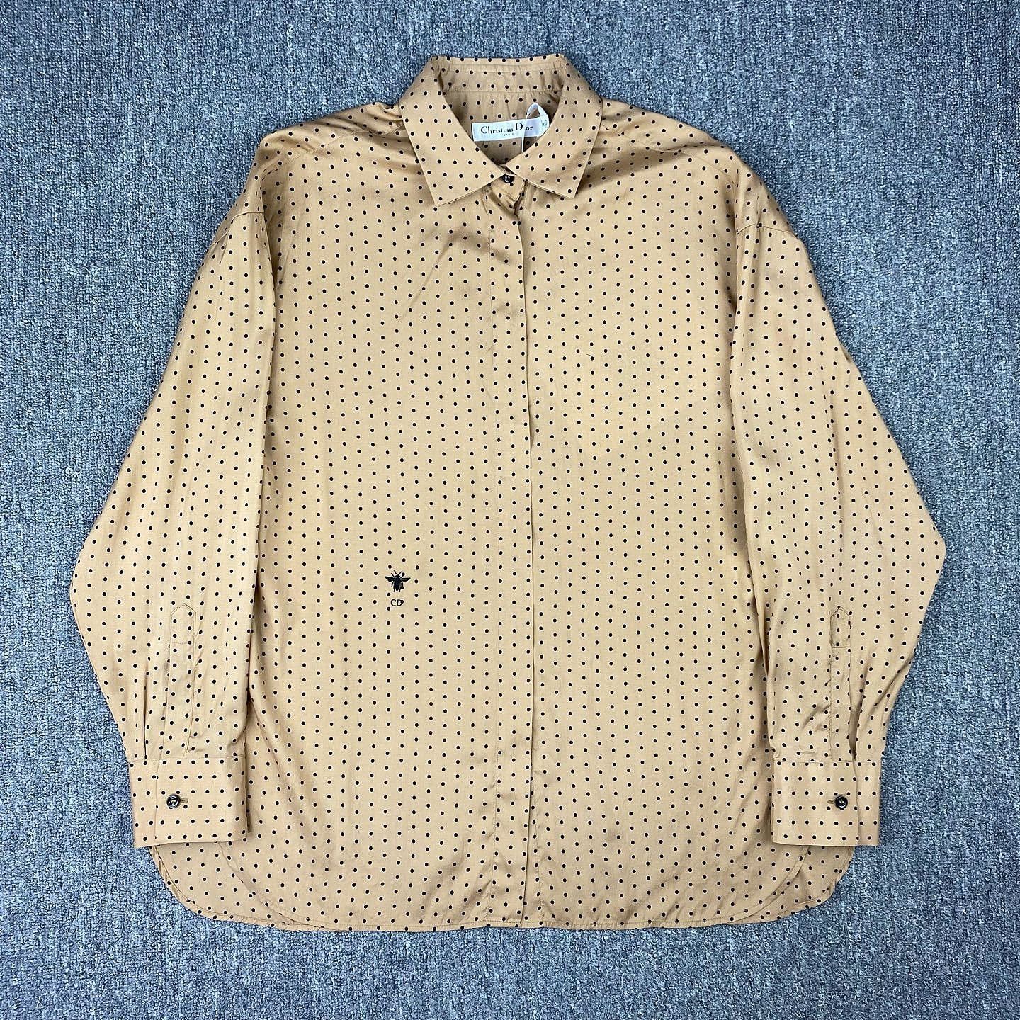 Dior Christian Dior Polka Dot Bee Silk Shirt Size 34 Size XS / US 0-2 / IT 36-38 - 1 Thumbnail