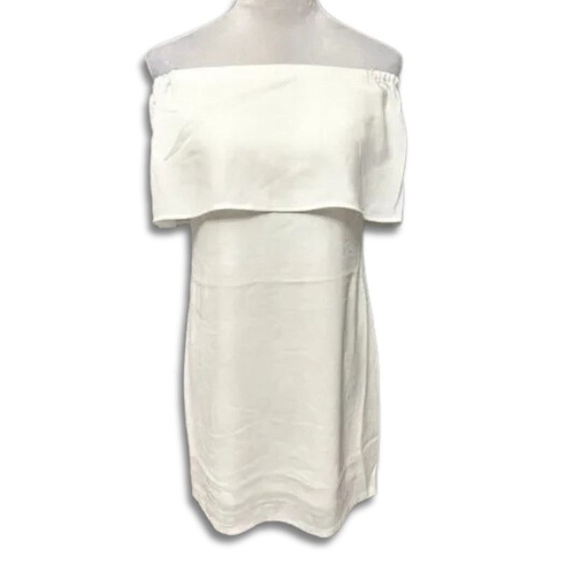 Other Charles Henry Mini Dress Ruffle Off Shoulder Ivory XS NWOT Size XS / US 0-2 / IT 36-38 - 2 Thumbnail