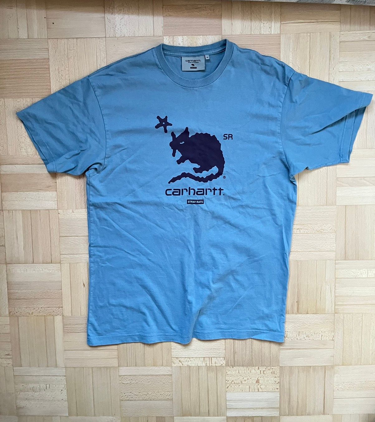 Pre-owned Carhartt X Carhartt Wip Carhartt Wip Stray Rats T Shirt Streetwear Collab In Blue