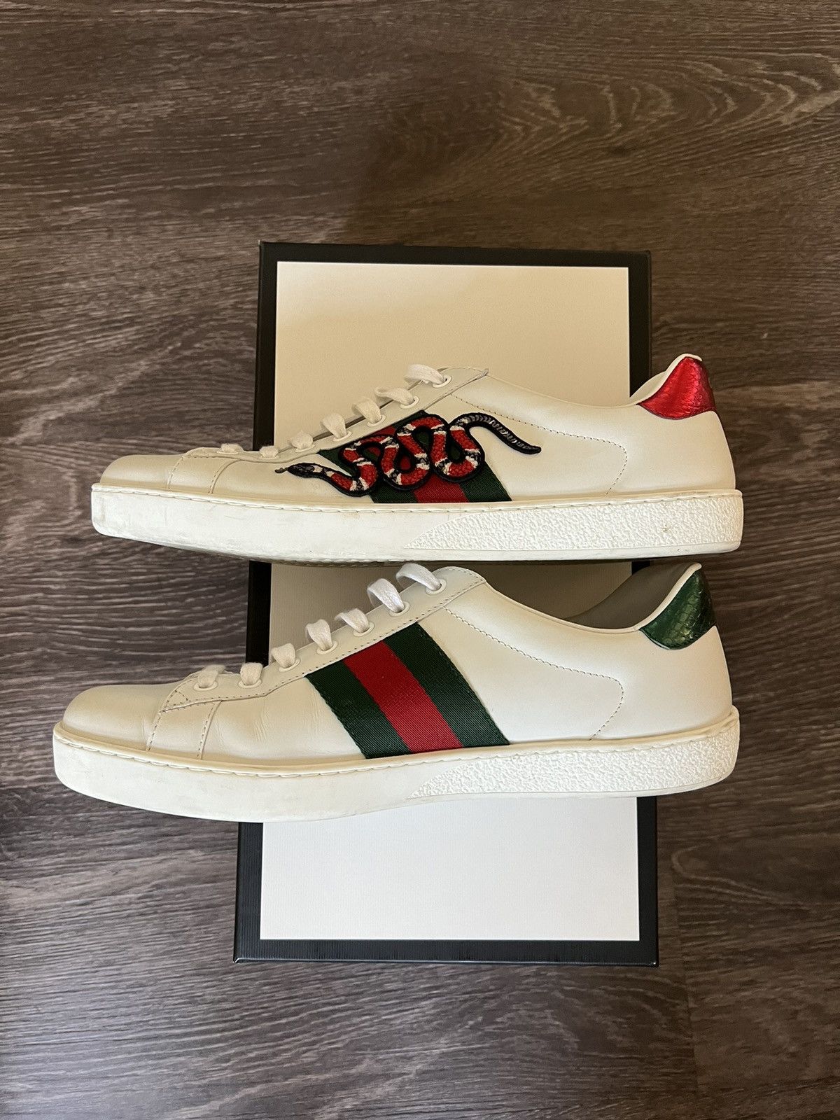 Gucci Gucci Ace Embroidered Snake Shoe Size 9.5 Size US 9.5 / EU 42-43 - 5 Thumbnail