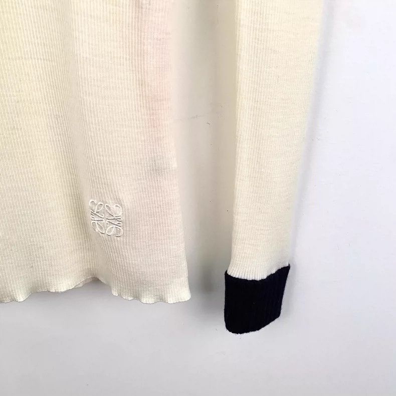 Loewe Loewe Miumium logo embroidered wool half high collar long Size M / US 6-8 / IT 42-44 - 4 Thumbnail