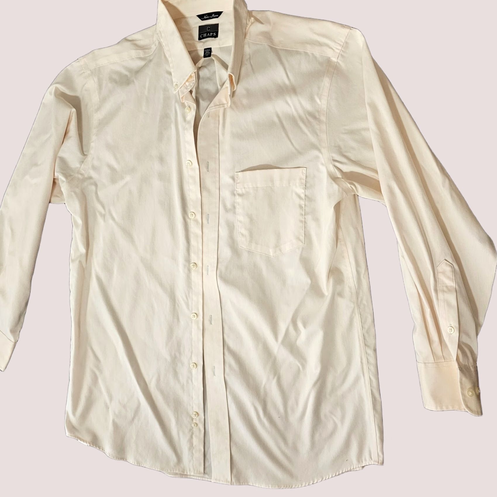 Chaps Chaps Button-Up Shirt Men 15.5 32/33 Non-Iron Yellow Casual Workwear Wrinkle Resistant Long Sleeve Button-Down Regular Fit Size US L / EU 52-54 / 3 - 1 Thumbnail