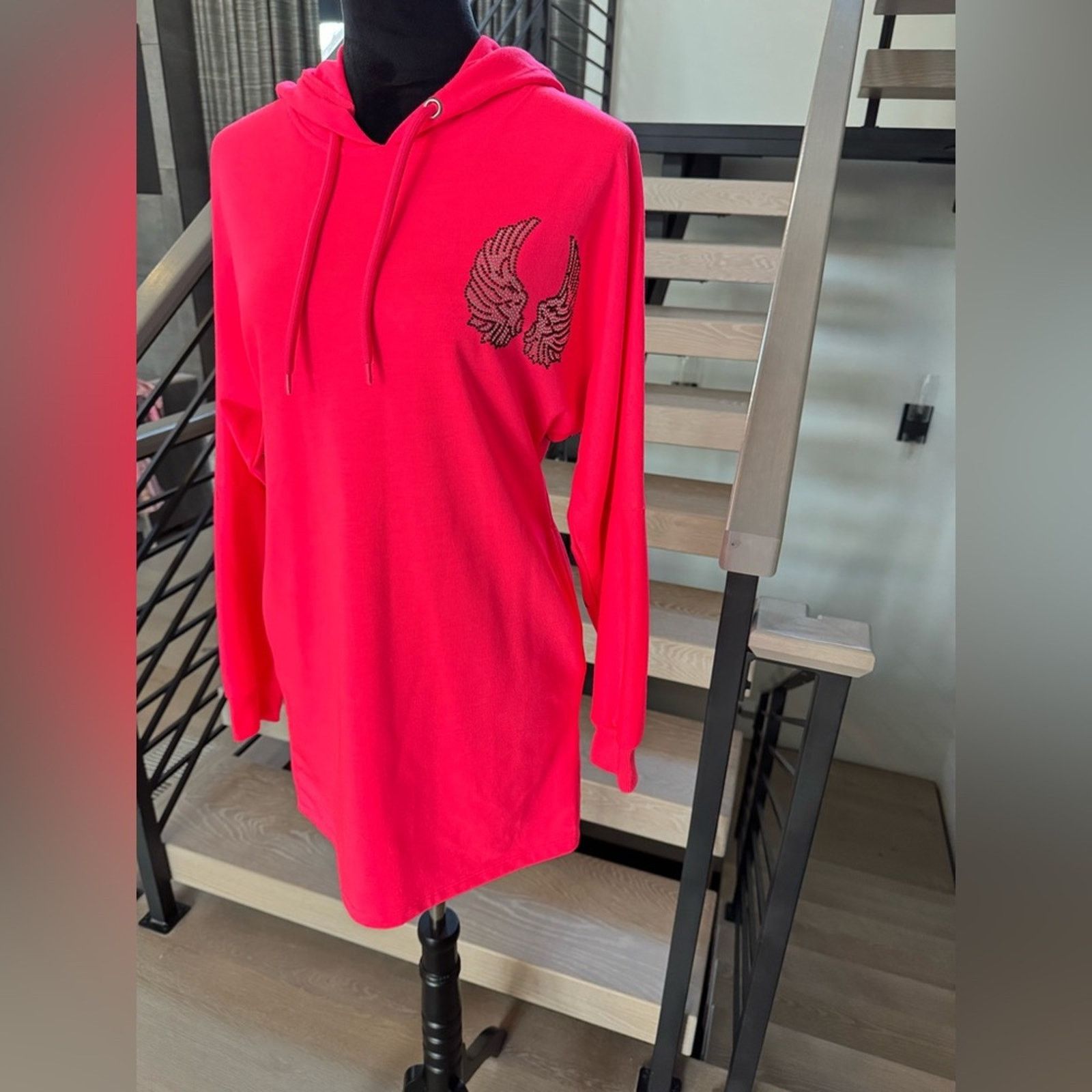 Other New Hot Pink Hoodie Dress with pockets and Wing Design Size S / US 4 / IT 40 - 9 Thumbnail
