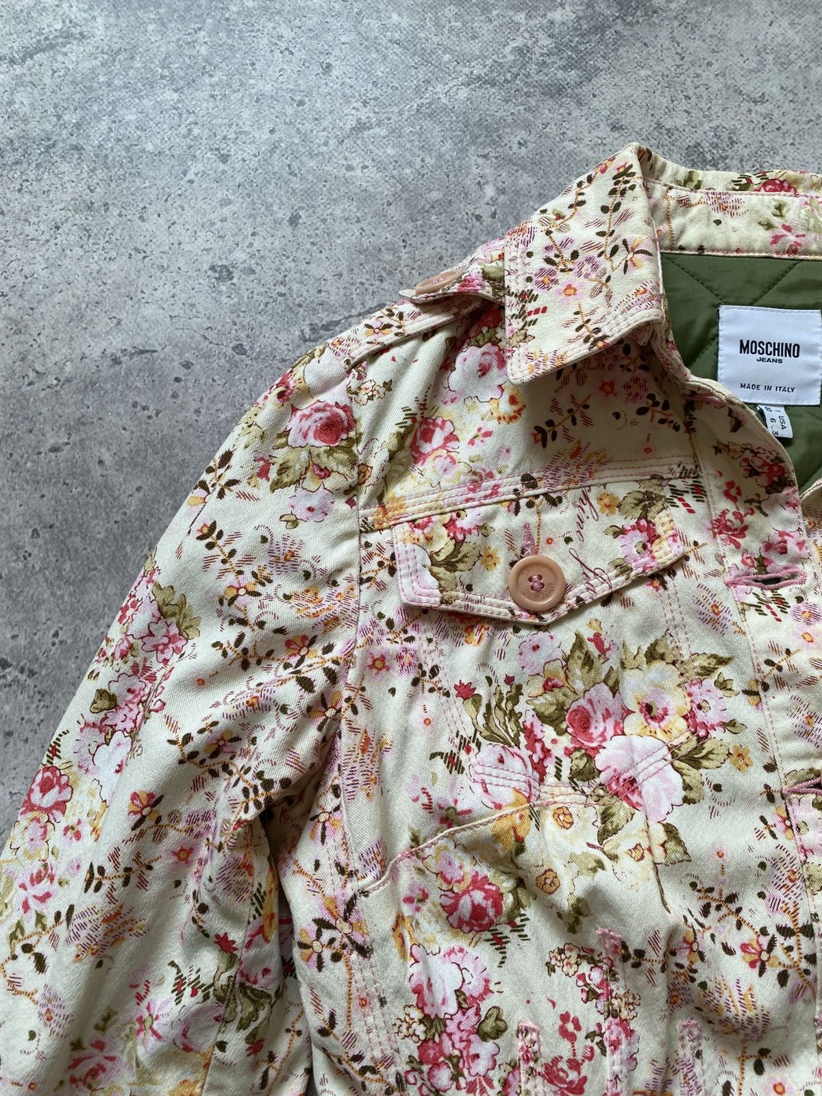 Moschino Moschino Quilted Lined Floral Print Hunting Jacket 40 Italy Size S / US 4 / IT 40 - 2 Thumbnail