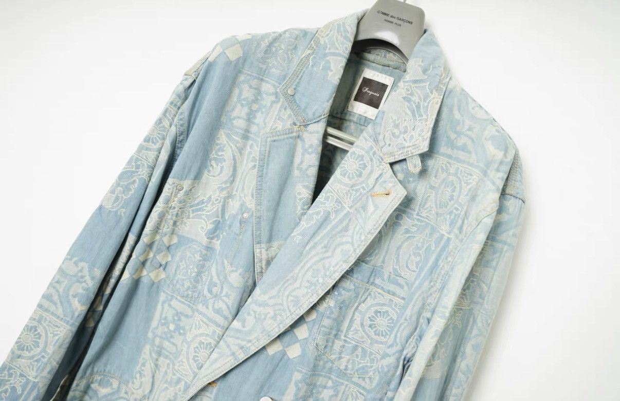 Iroquois Japan Iroquois Washed Embroidered Denim Mid-Length Coat Size US S / EU 44-46 / 1 - 3 Thumbnail