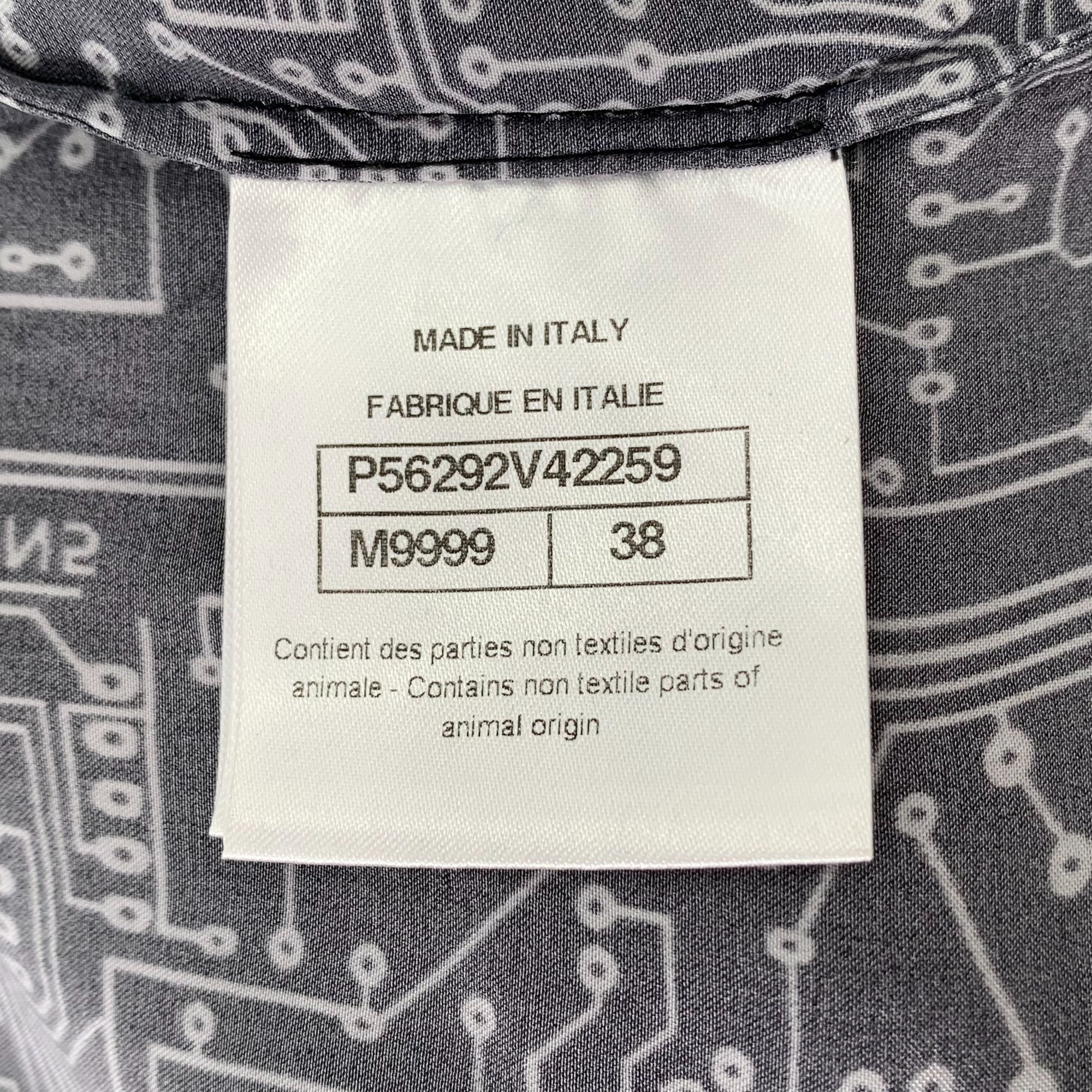 Chanel Chanel Black Circuit Board Print Silk Shirt Size 38 S Made I Size S / US 4 / IT 40 - 4 Thumbnail