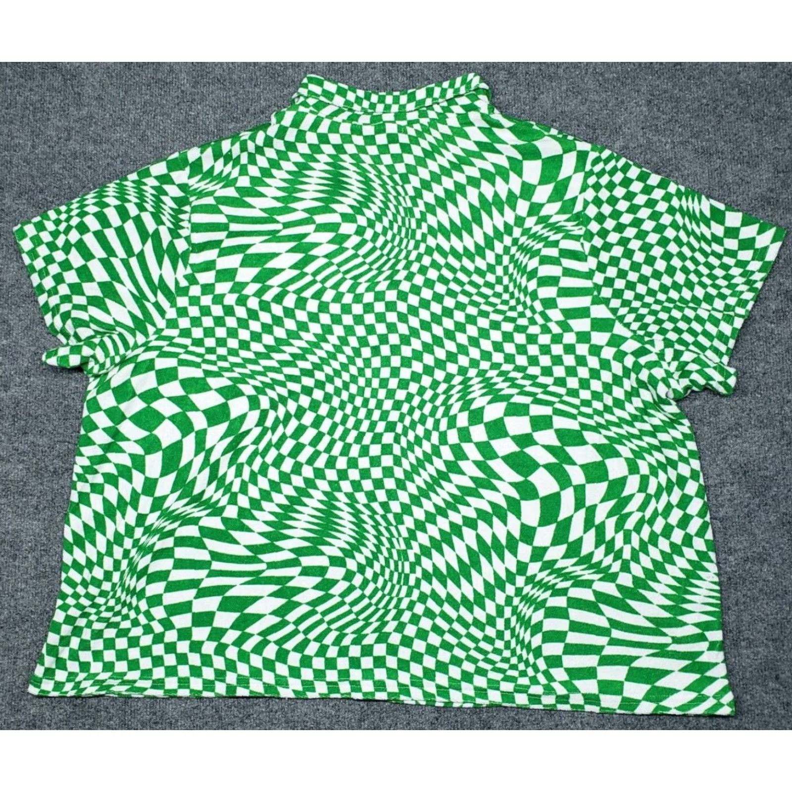 Vintage VINTAGE Rue21 Top Womens Plus 3X Green Checkered Short Sleeve Button Up Collared New Size XXL / US 16-18 / IT 52-54 - 6 Thumbnail