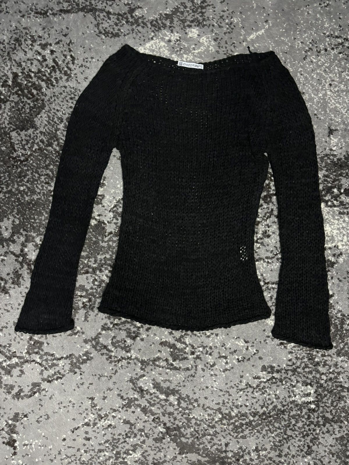 Japanese Brand × Vintage Vintage designer black y2k knit long sleeve Size L / US 10 / IT 46 - 1 Thumbnail
