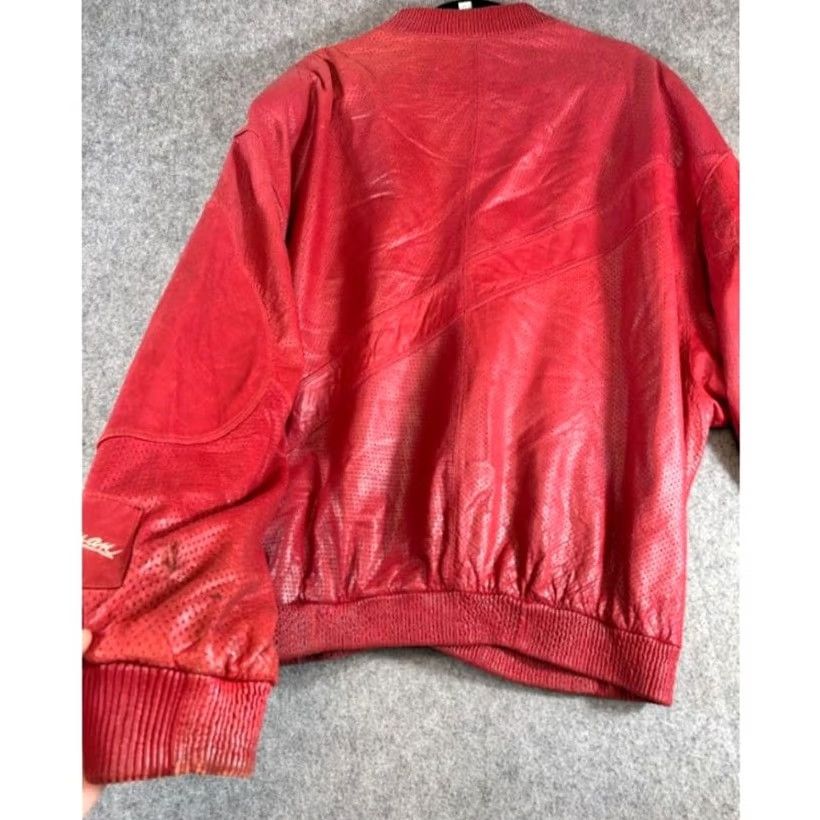 Pelle Pelle VINTAGE Pelle Pelle Marc Buchanan Leather Bomber Jacket Men 48 Red Zip Up Streetwear Ladies? Size US M / EU 48-50 / 2 - 3 Thumbnail