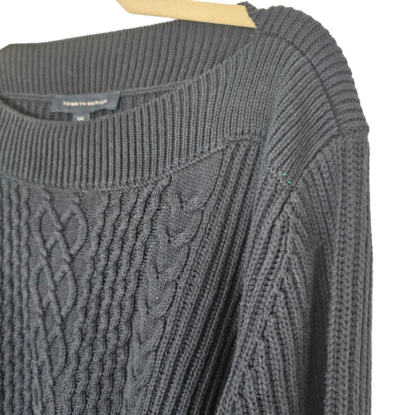 Tommy Hilfiger Tommy Hilfiger Womens Cate Fisherman Sweater Cable Knit Size L / US 10 / IT 46 - 5 Thumbnail