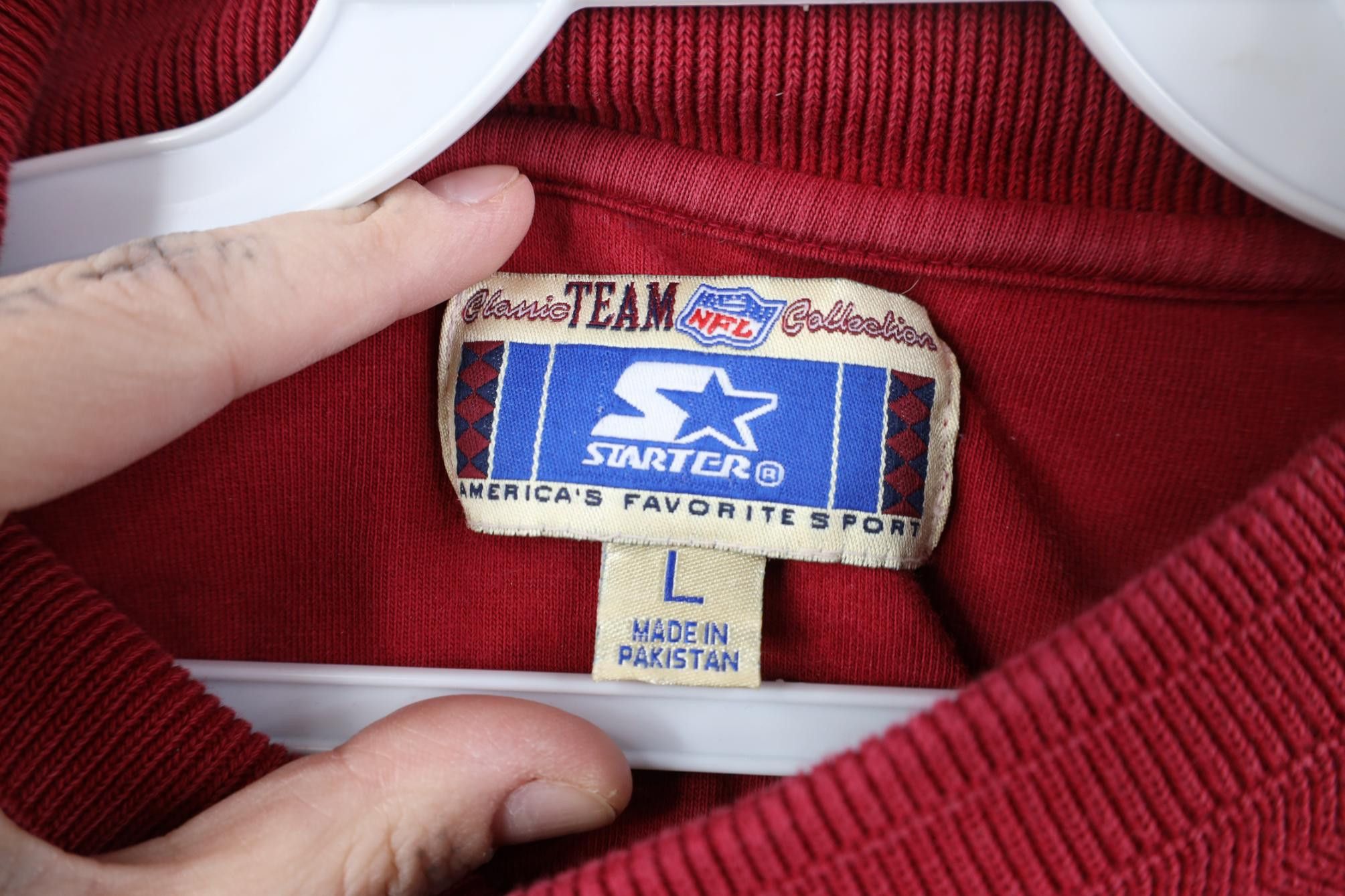 Starter Vintage 90s Starter San Francisco 49ers Mock Neck T-Shirt Size US L / EU 52-54 / 3 - 11 Thumbnail