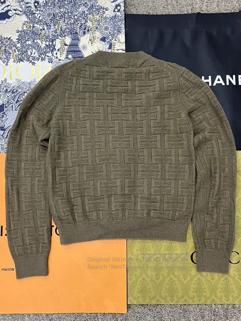 Hermes Hermes Green monogram dark pattern sweater Size XS / US 0-2 / IT 36-38 - 2 Thumbnail