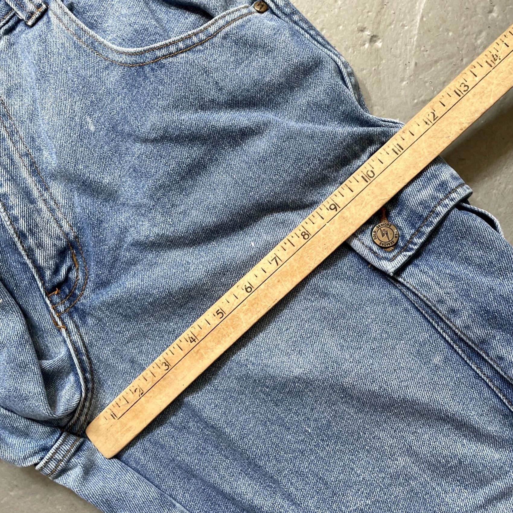 Vintage VINTAGE Solo Semore Denim Cargo Jeans Work Pants Distressed 1990s Y2K Baggy 32 Blue Jeans Mens Girls Boys Unisex Adults 32x32 Size US 32 / EU 48 - 5 Thumbnail