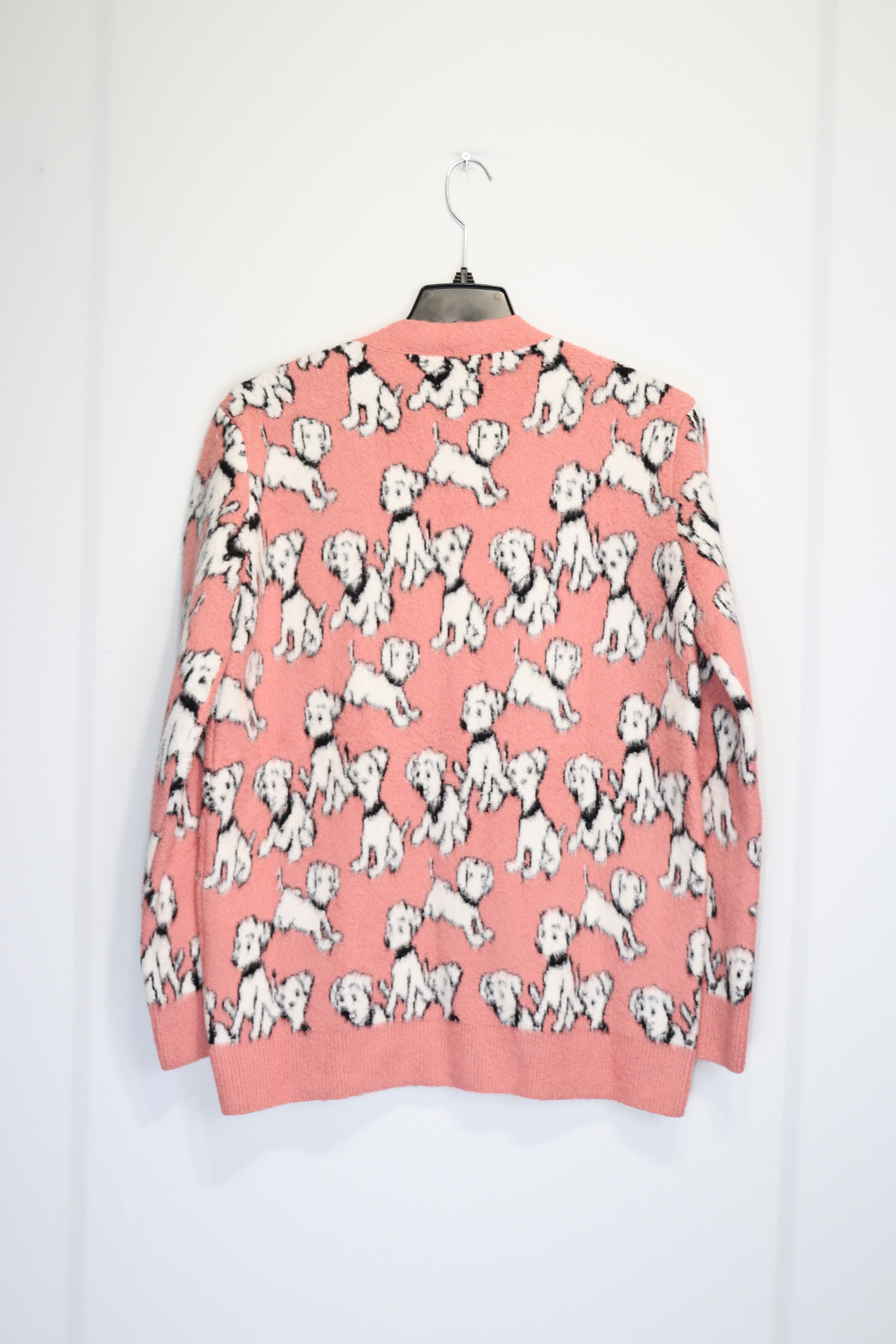 Celine o1rshd1 V Neck Puppy Cotton Blend Cardigan in Pink/Black Size US M / EU 48-50 / 2 - 9 Thumbnail