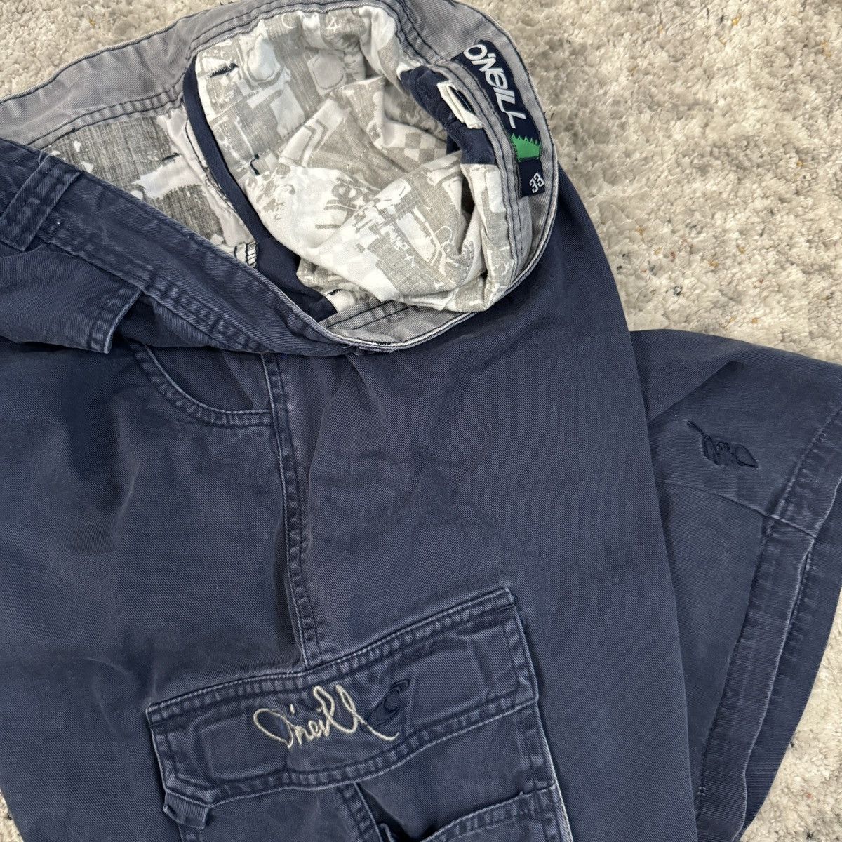 JNCO × O'Neill × Vintage Crazy Vintage y2k Oneill surfwear baggy wide leg cargo short Size US 33 - 2 Thumbnail