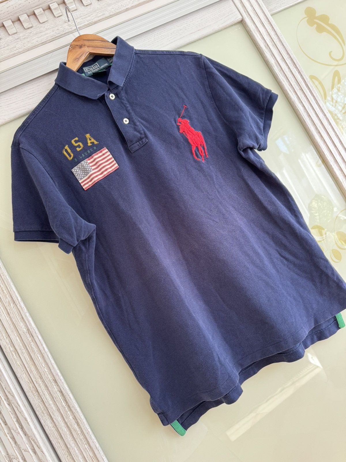 Polo Ralph Lauren × Ralph Lauren × Vintage Vintage Polo Ralph Lauren USA Polo T-Shirt Size US L / EU 52-54 / 3 - 4 Thumbnail