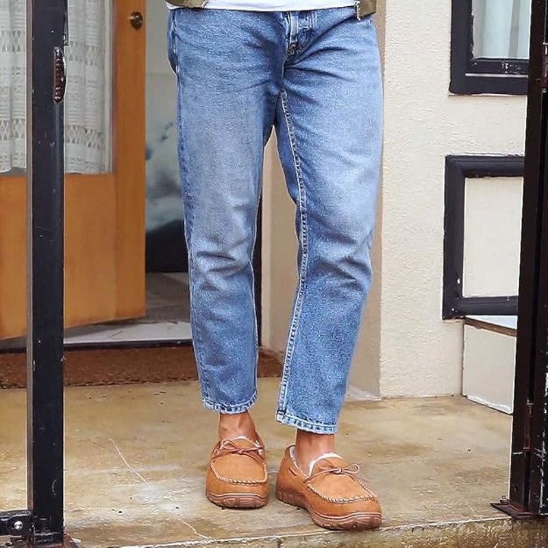 Other Vlly Men's Size 9 Tan Orange Faux Suede Moccasin Slippers Size US 9 / EU 42 - 6 Thumbnail