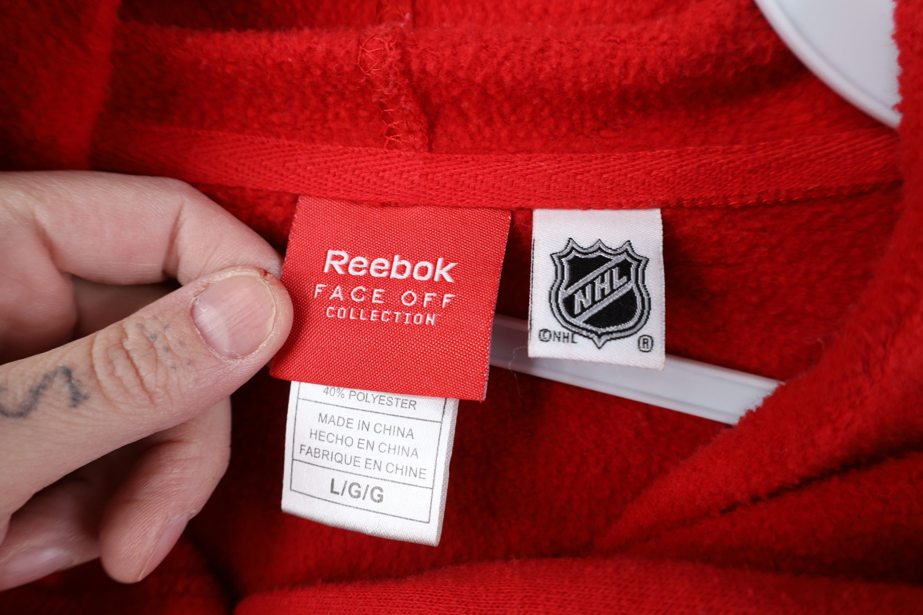 Reebok Vintage Reebok Detroit Red Wings Hockey Hoodie Sweatshirt Size US L / EU 52-54 / 3 - 9 Thumbnail