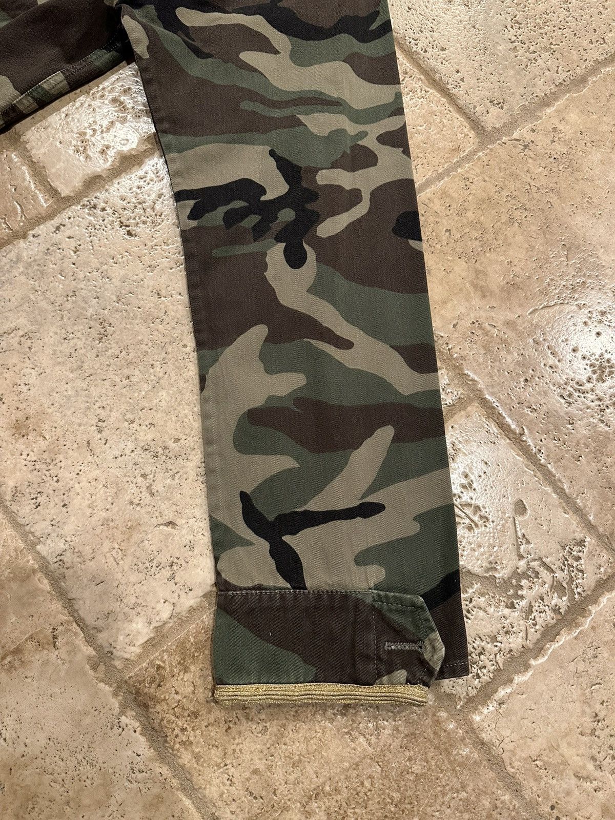 Hedi Slimane × Saint Laurent Paris Saint Laurent x Hedi Gold Trimmed M65 Military Camo Jacket Size US L / EU 52-54 / 3 - 5 Thumbnail