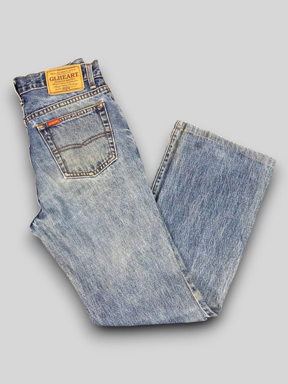 Japanese Brand gl heart japanese brand bootcut flare distressed denim Size US 31 - 1 Thumbnail