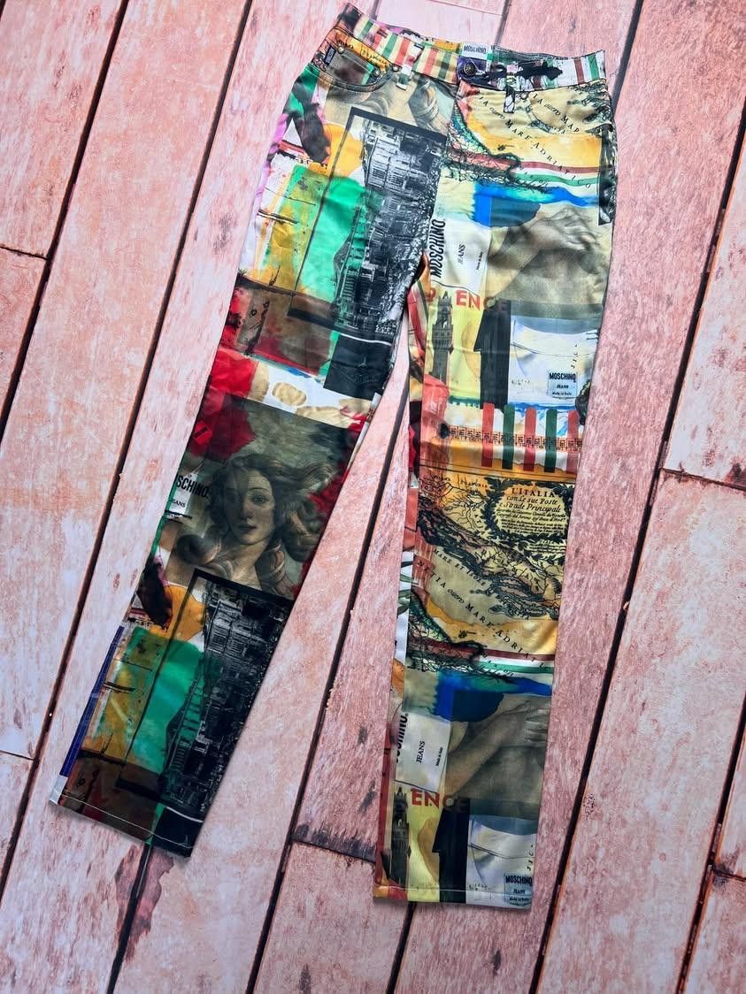 Moschino Moschino pants 1990s jeans Moschino print collector Size 30" / US 8 / IT 44 - 1 Thumbnail
