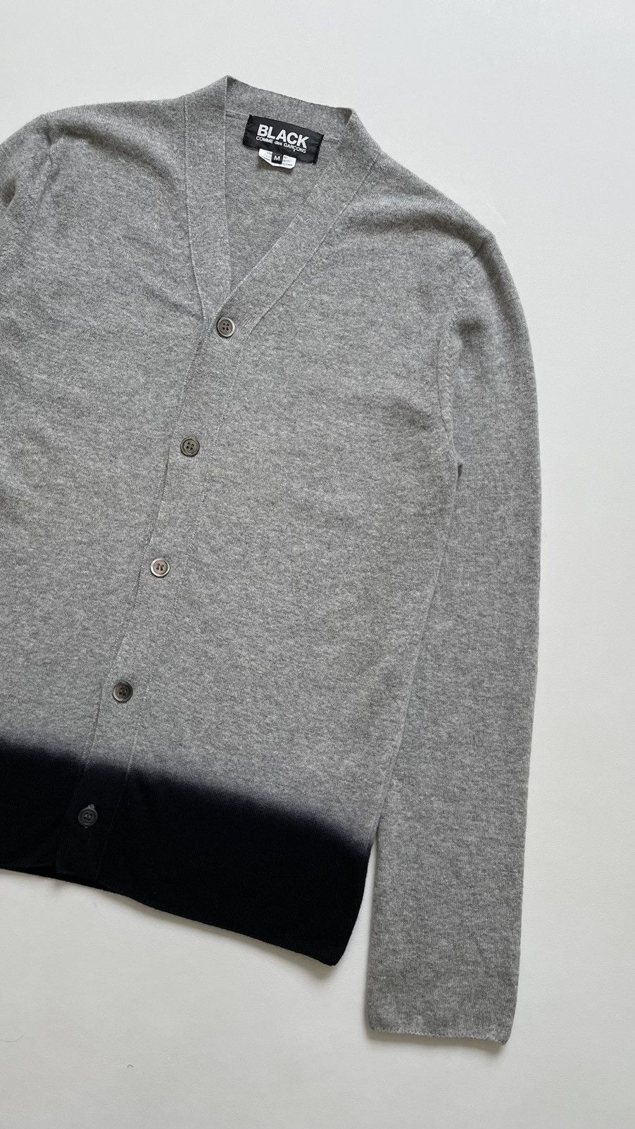 Comme des Garcons Gray / Black Dip Dyed Hem Cardigan Size US M / EU 48-50 / 2 - 6 Thumbnail