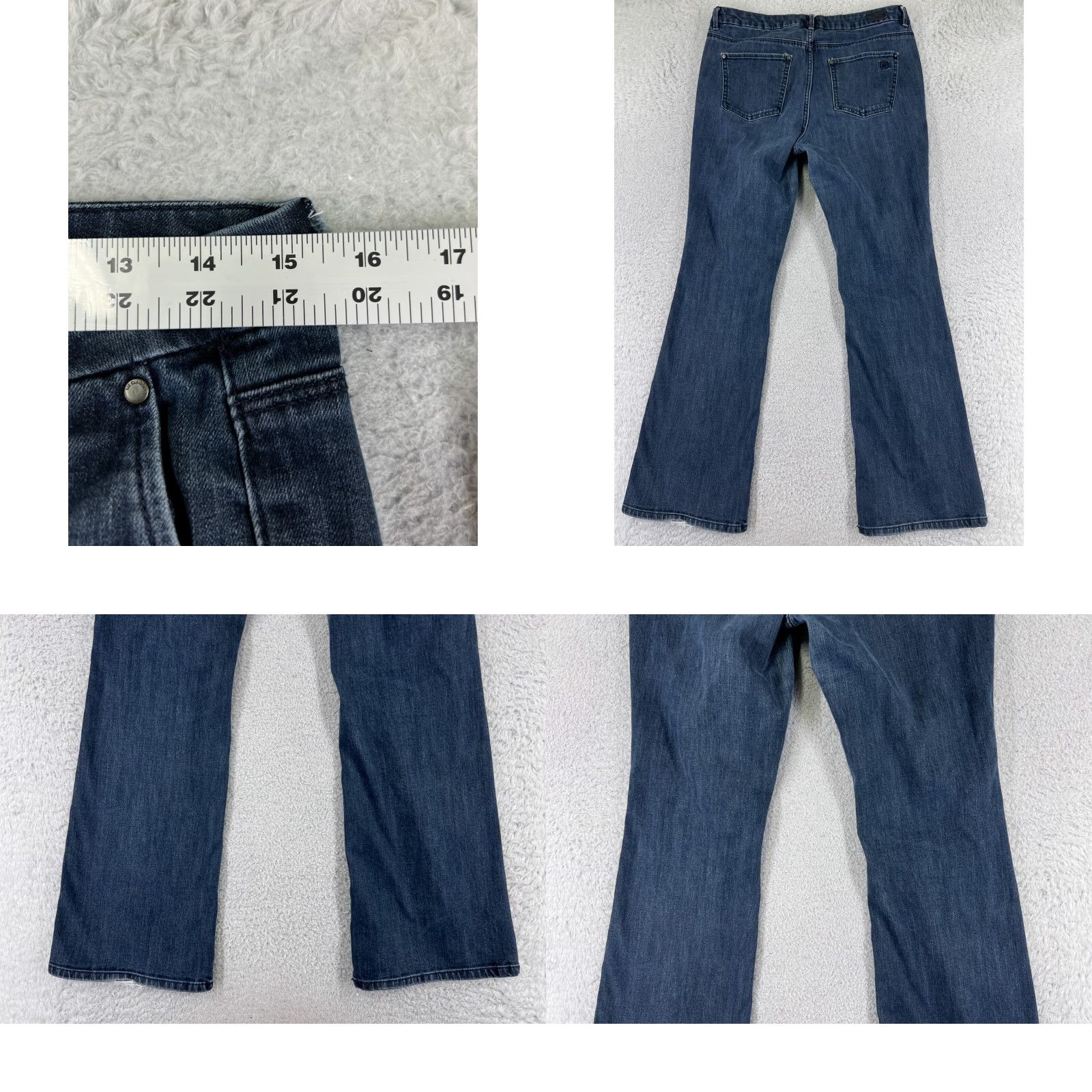 Liz Claiborne Liz Claiborne Jeans Womens 8 Blue Denim Flared 29x29.5 Cotton Regular Zip 5-Pocket Distressed Medium Wash Vintage: No Size 30" / US 8 / IT 44 - 9 Thumbnail