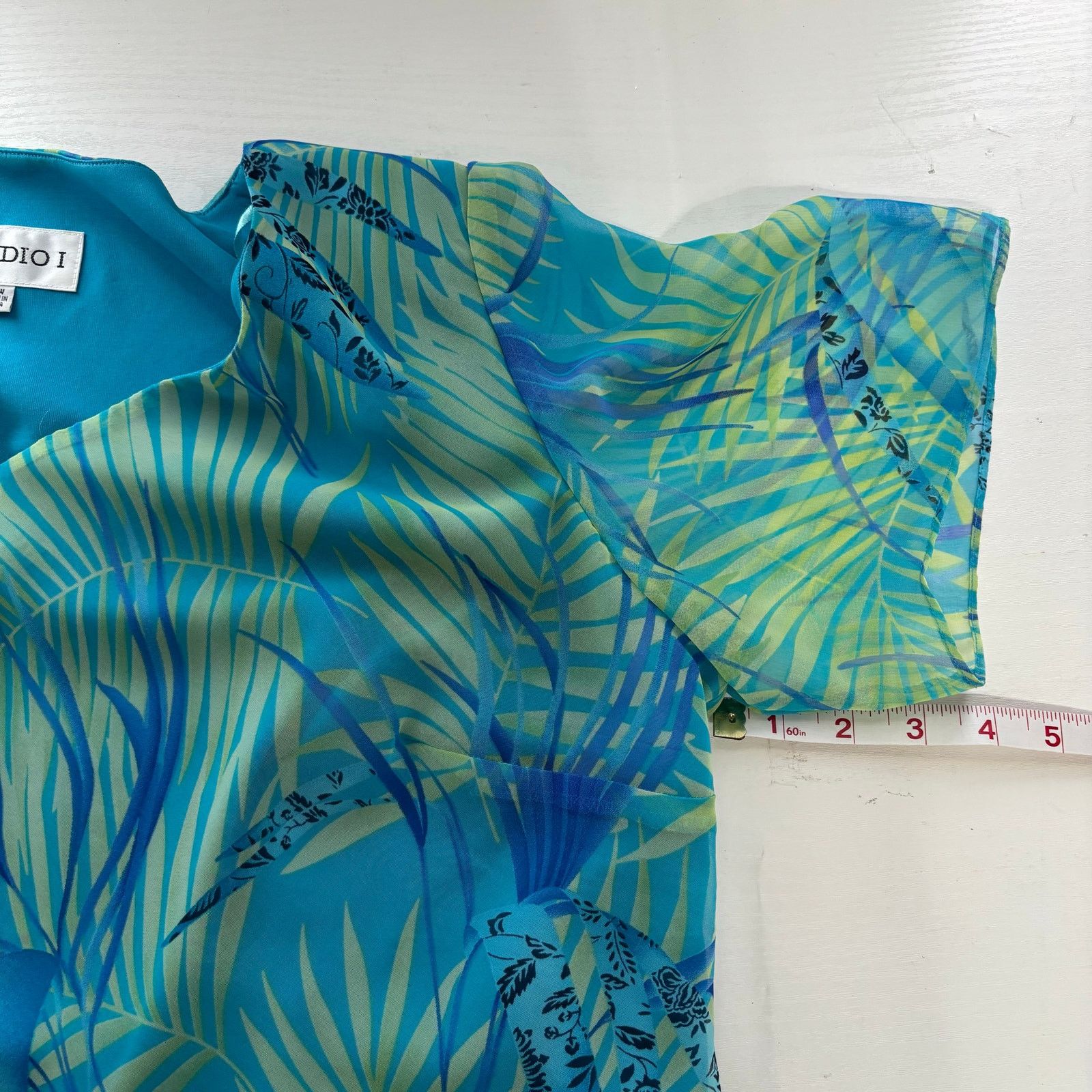 Other Studio 1 Floral Maxi Skirt Set 14W Blue Yellow Tropical 2pc Size 36" / US 14 / IT 50 - 9 Thumbnail
