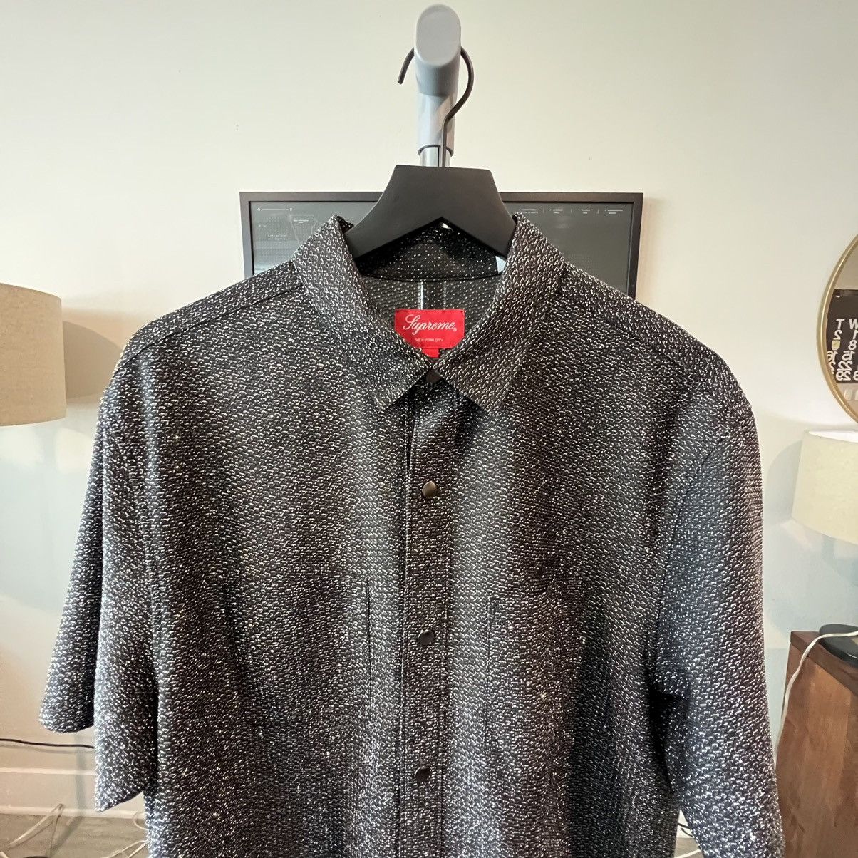 Supreme Short Sleeve Lurex Shirt (Fall/Winter 2022) - Black Size US L / EU 52-54 / 3 - 2 Thumbnail