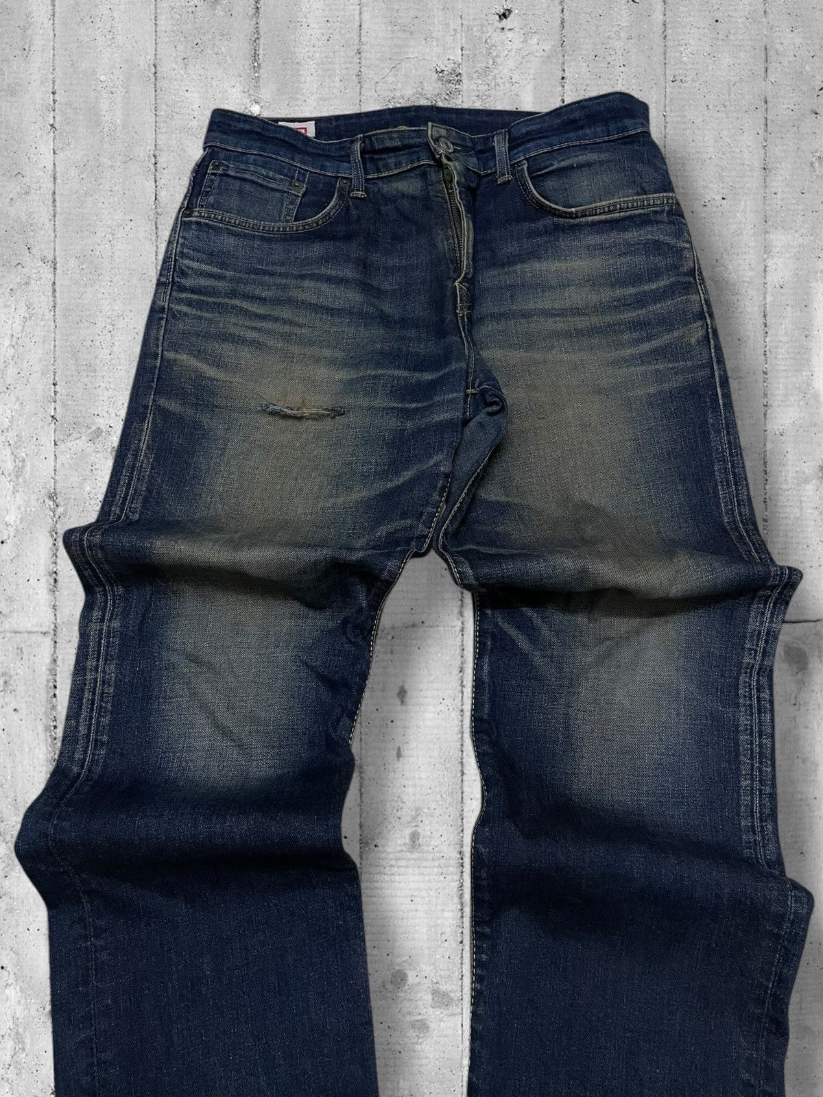 Designer × Edwin × Vintage Vintage 1990s Japan Designer Edwin Distressed Dirt Denim Size US 32 / EU 48 - 4 Thumbnail