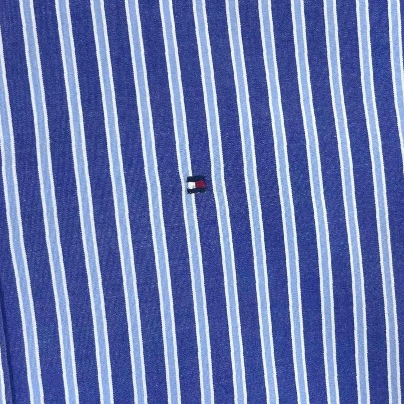 Tommy Hilfiger Tommy Hilfiger Blue White Striped Long Sleeve Button-Up Cotton Shirt XL Men’s Shirt Size US XL / EU 56 / 4 - 4 Thumbnail