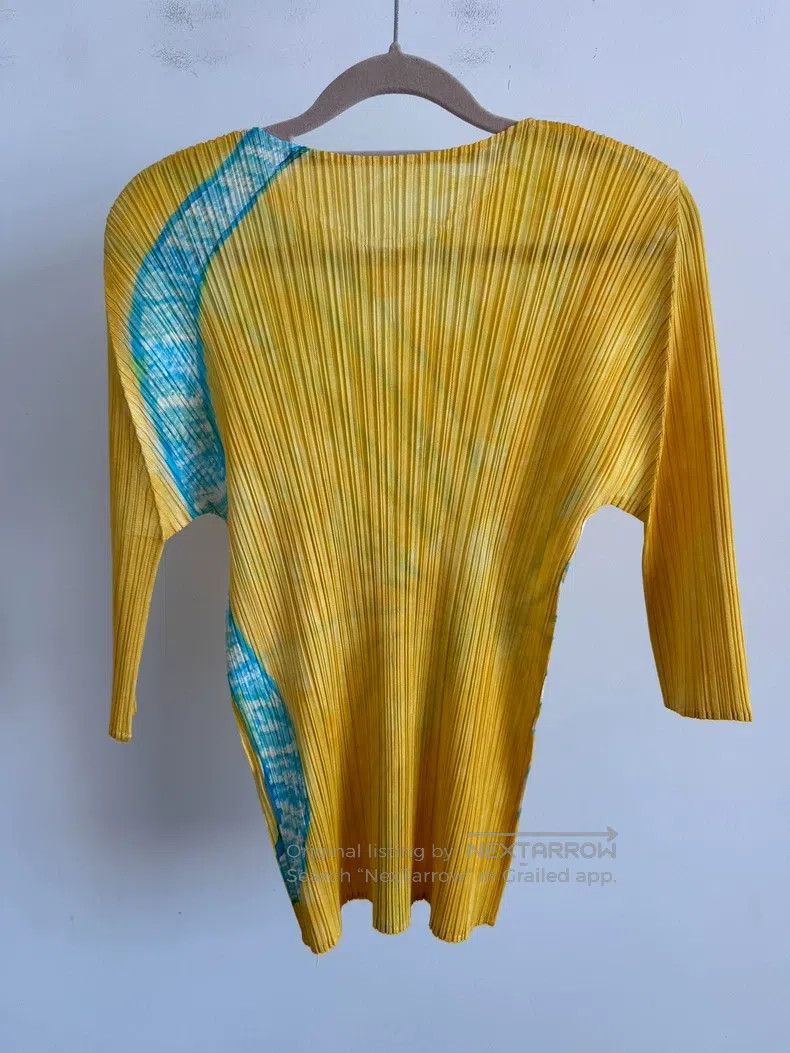 Issey Miyake Issey Miyake Yellow Palm Tree Long Sleeve Size L / US 10 / IT 46 - 2 Thumbnail