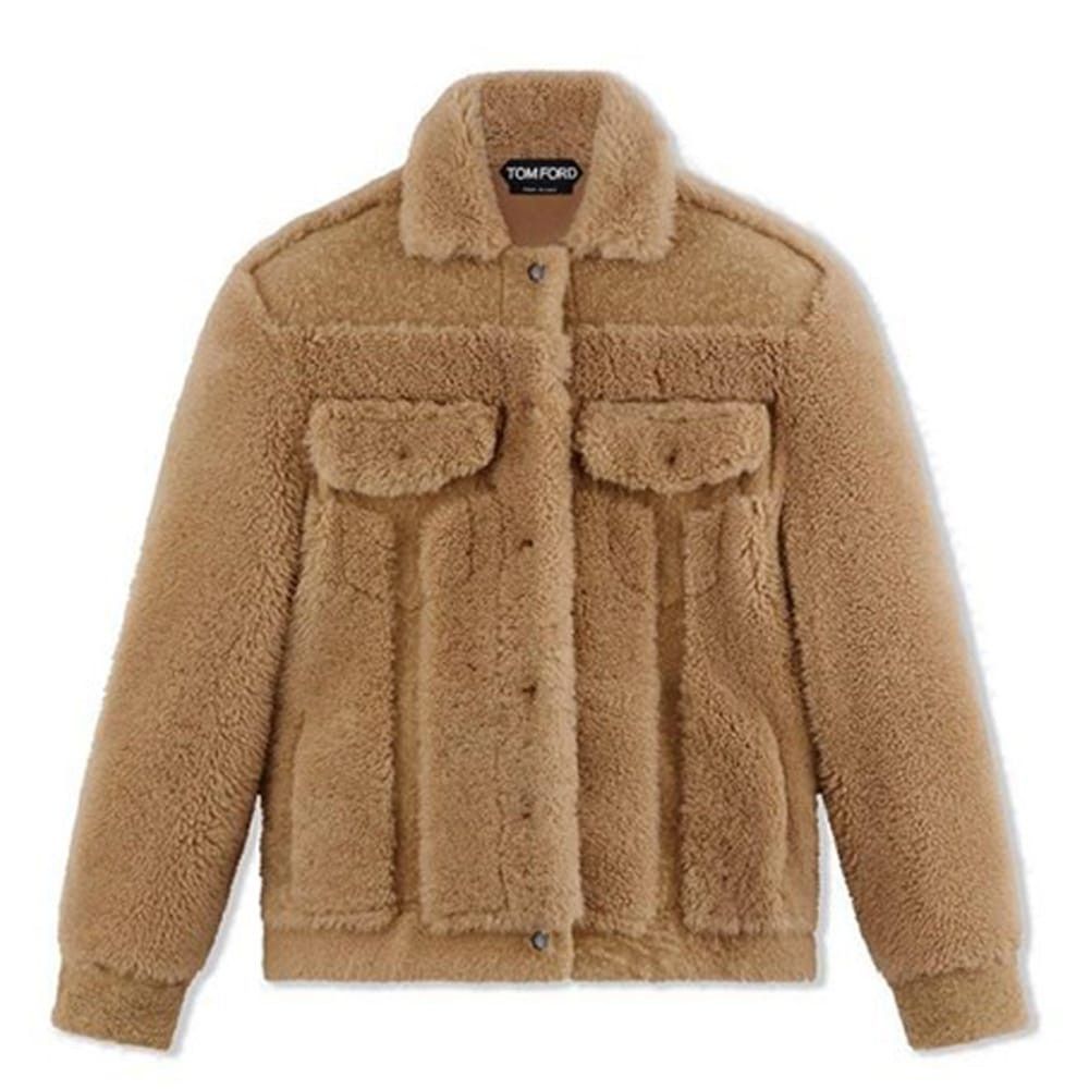 Tom Ford o1loc1c1024 CSF648 Shearling Short Jacket in Beige Size M / US 6-8 / IT 42-44 - 1 Thumbnail