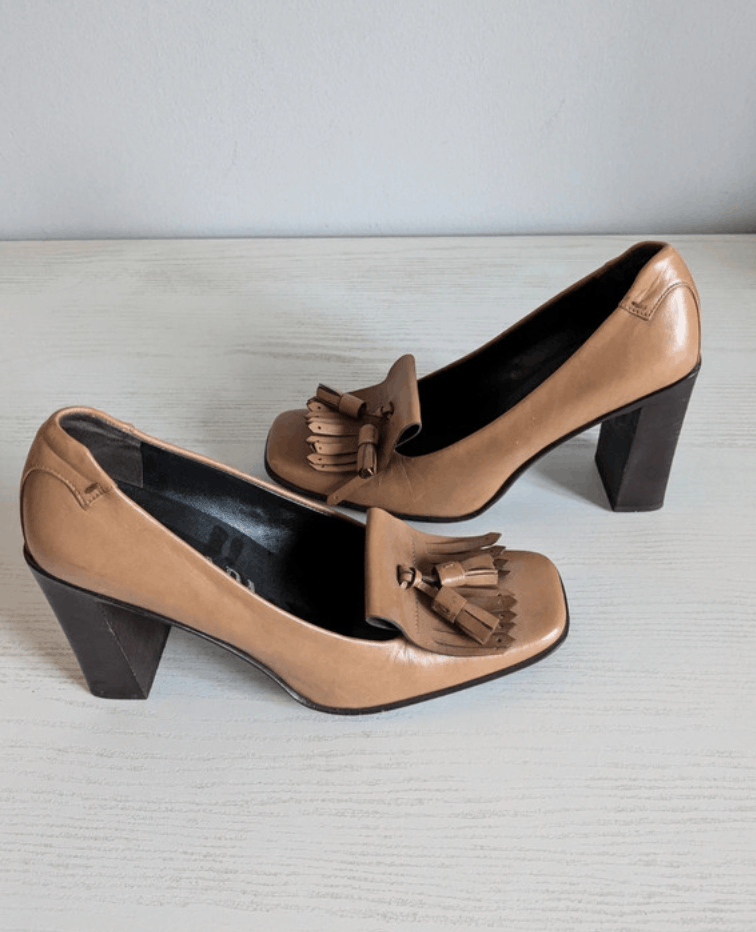 Miu Miu × Prada × Vintage Prada Shoes S/S 1999 Heels Sandals Leather Vintage Miu Miu Size US 9 / IT 39 - 2 Thumbnail