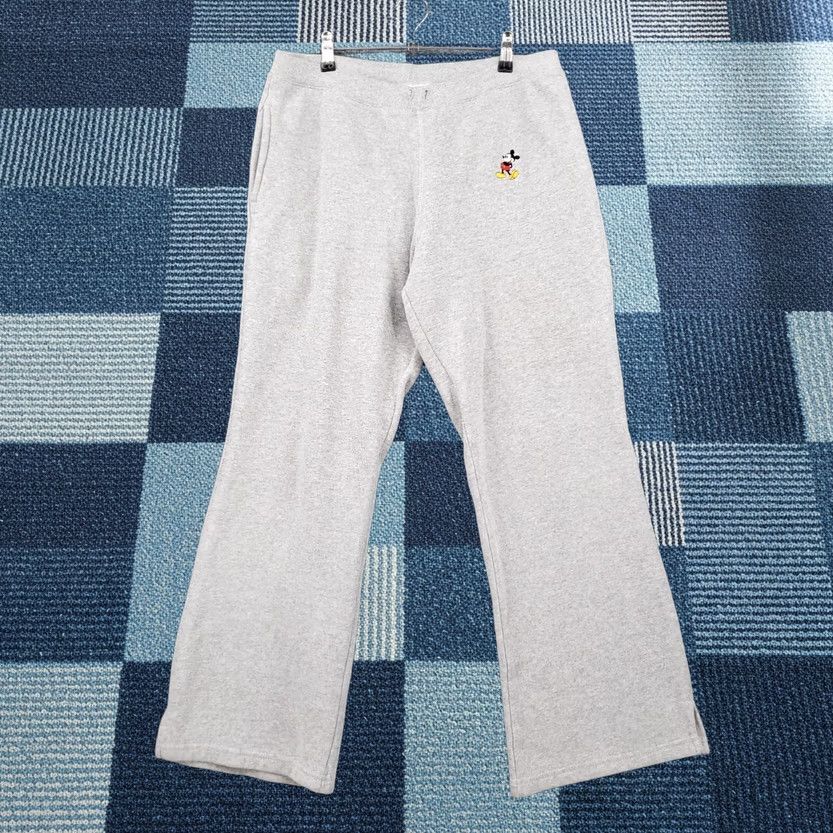 Disney VINTAGE Disney Walt Disney World Sweatpants Men Medium Gray Mickey Mouse Fleece Pull On Heather Size US 31 - 1 Thumbnail